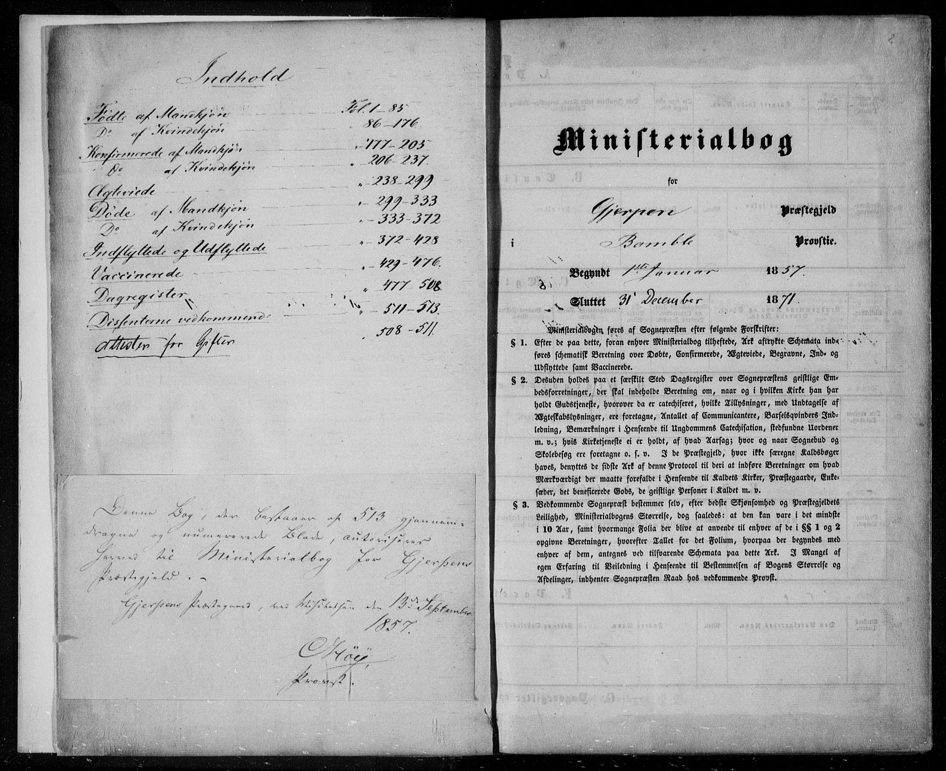 Gjerpen kirkebøker, SAKO/A-265/F/Fa/L0008a: Ministerialbok nr. I 8A, 1857-1871
