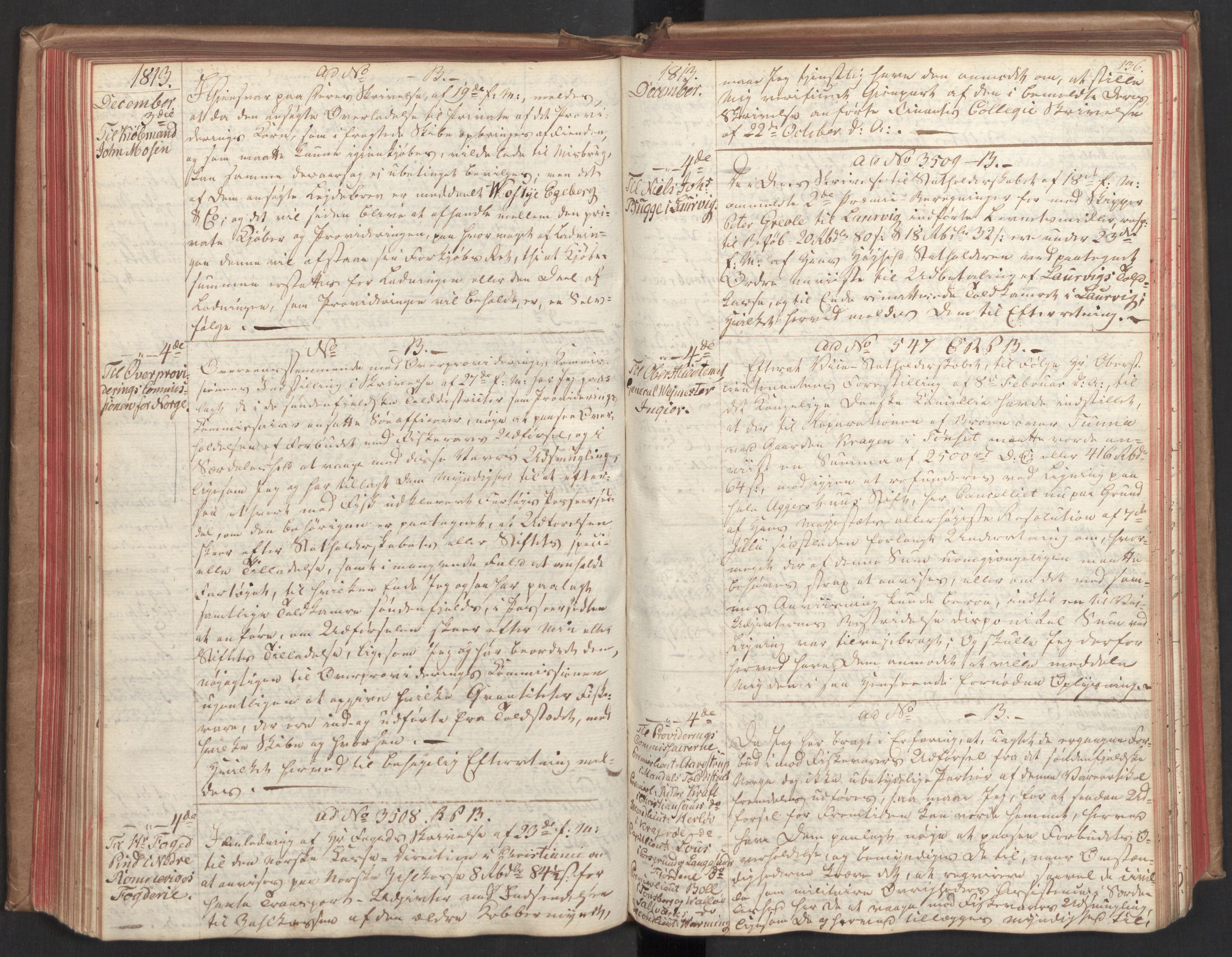 Stattholderembetet 1810-1814, 2. kontor (Kontor B), AV/RA-EA-5432/Bc/L0003: Korrespondanseprotokoll, 1813-1814, s. 135b-136a