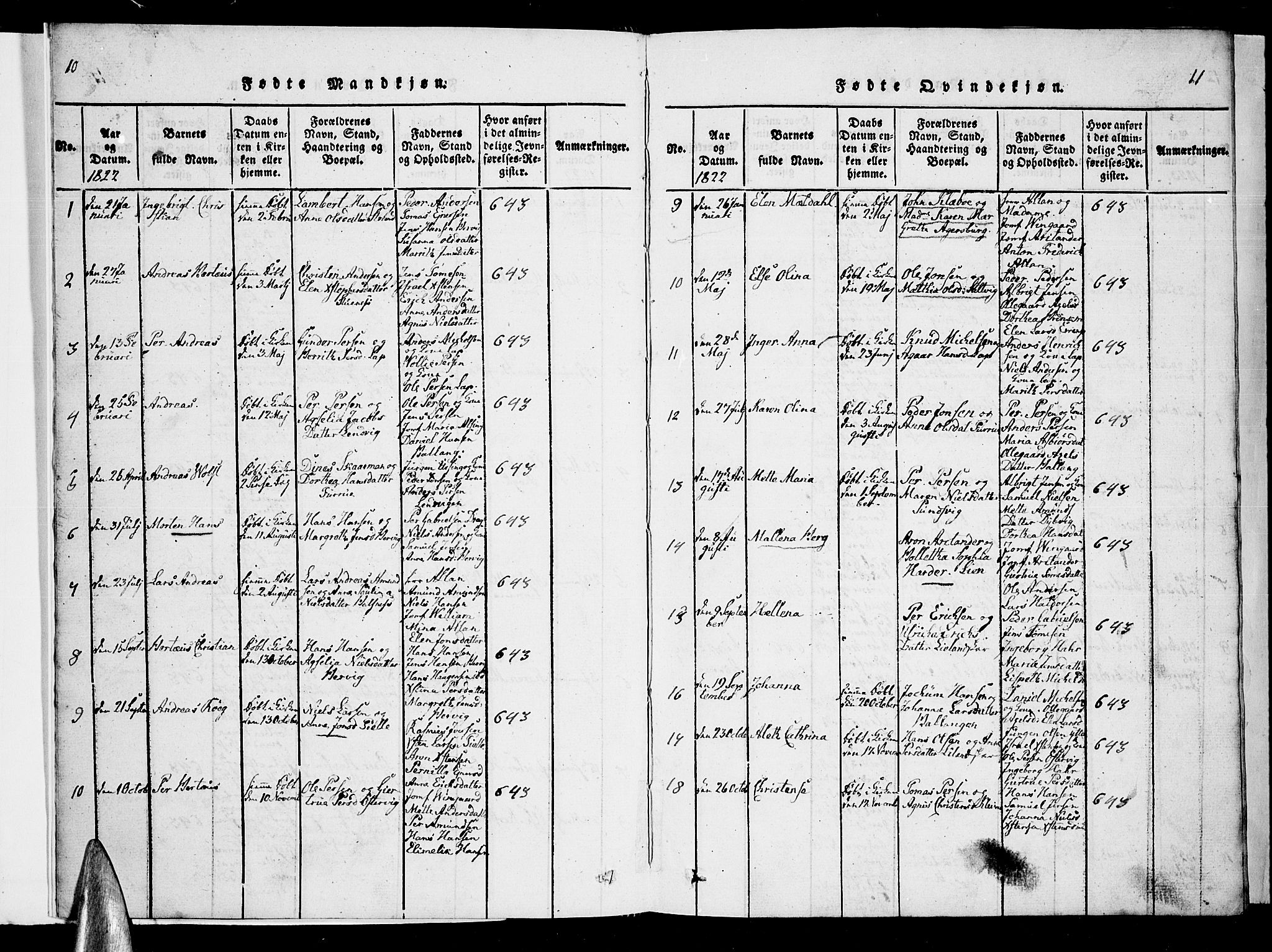 Ministerialprotokoller, klokkerbøker og fødselsregistre - Nordland, AV/SAT-A-1459/863/L0911: Klokkerbok nr. 863C01, 1821-1858, s. 10-11