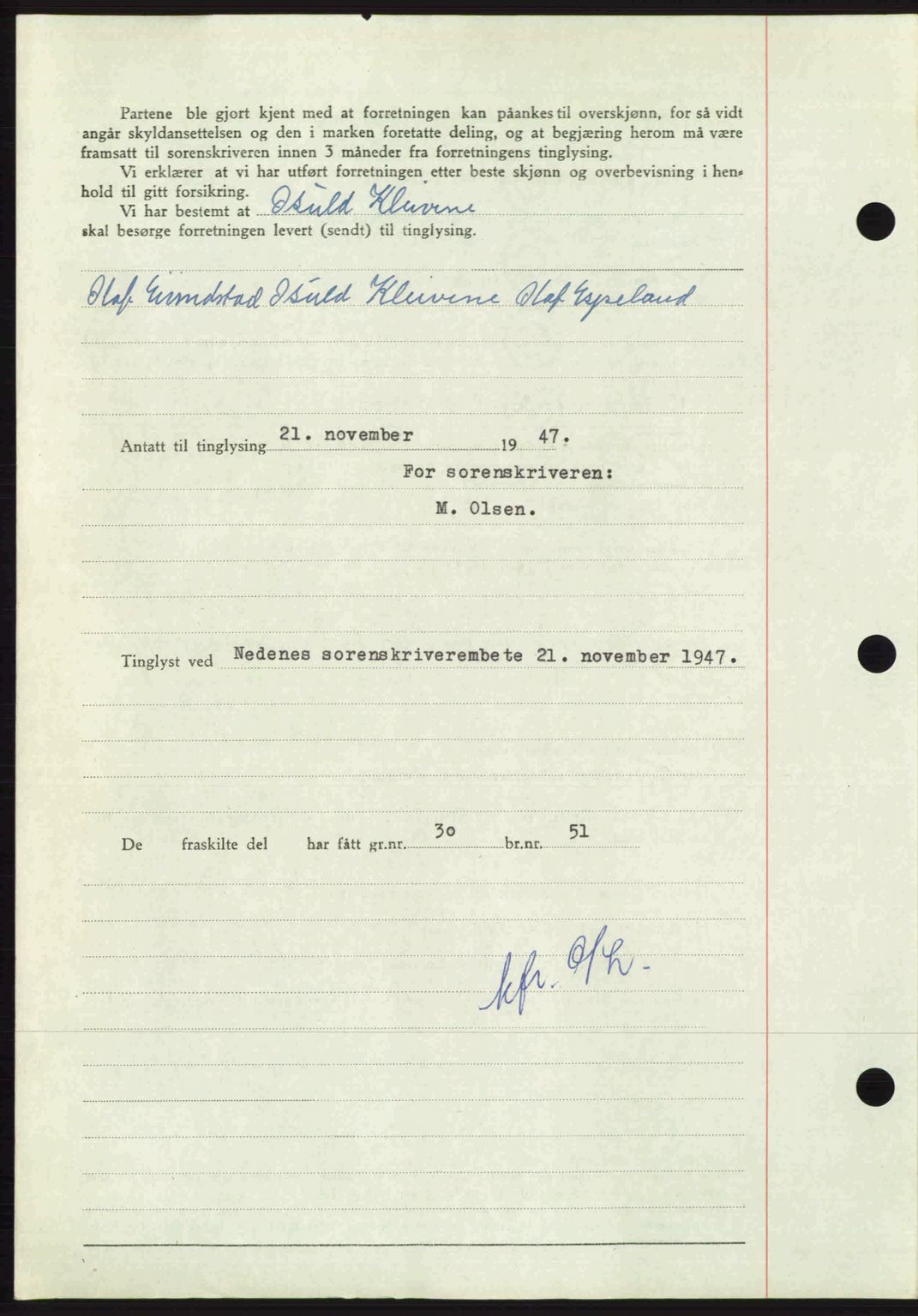 Nedenes sorenskriveri, SAK/1221-0006/G/Gb/Gba/L0058: Pantebok nr. A10, 1947-1948, Dagboknr: 1743/1947