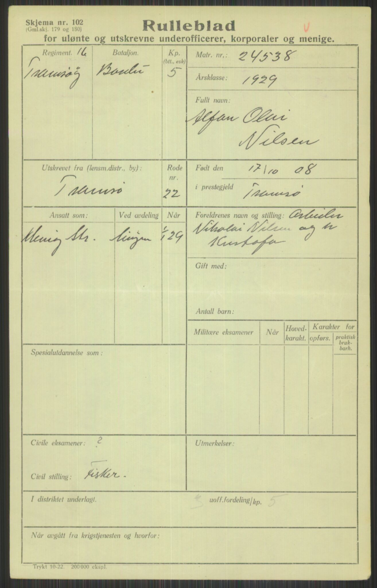 Forsvaret, Troms infanteriregiment nr. 16, AV/RA-RAFA-3146/P/Pa/L0013/0004: Rulleblad / Rulleblad for regimentets menige mannskaper, årsklasse 1929, 1929, s. 835