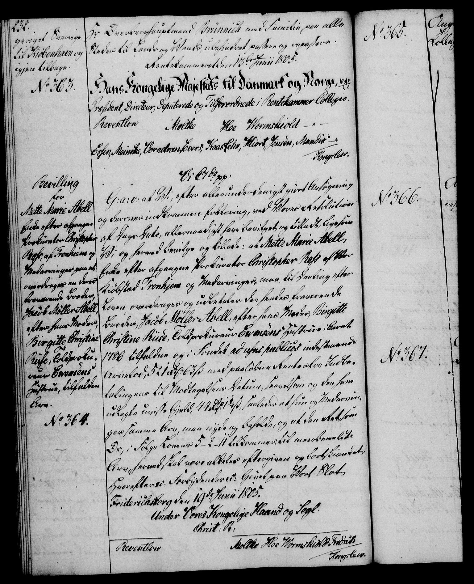 Rentekammeret, Kammerkanselliet, RA/EA-3111/G/Gg/Gga/L0018: Norsk ekspedisjonsprotokoll med register (merket RK 53.18), 1804-1806, s. 232