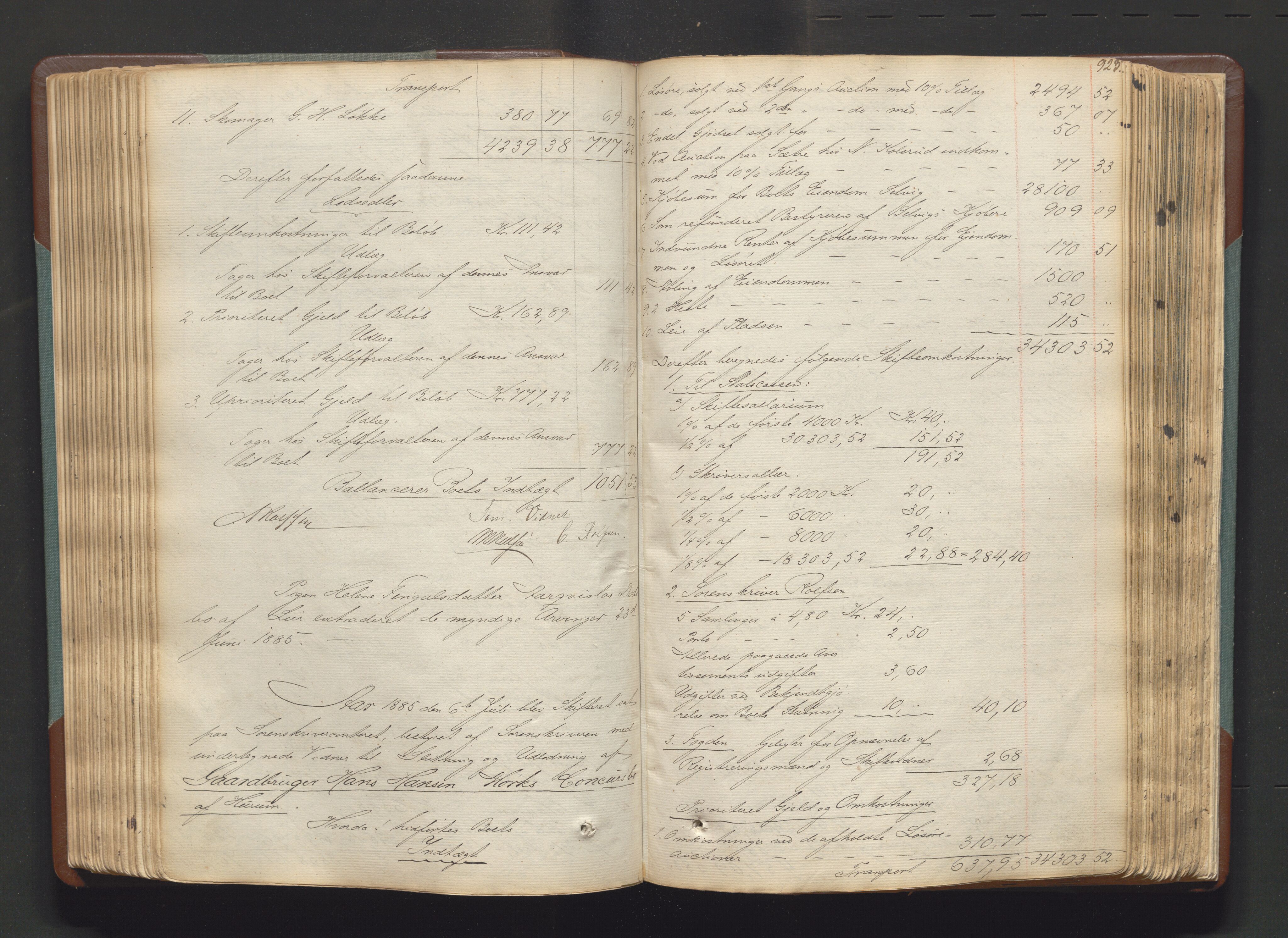 Lier, Røyken og Hurum sorenskriveri, AV/SAKO-A-89/H/He/L0001c: Skifteutlodningsprotokoll, 1836-1886, s. 922b-923a
