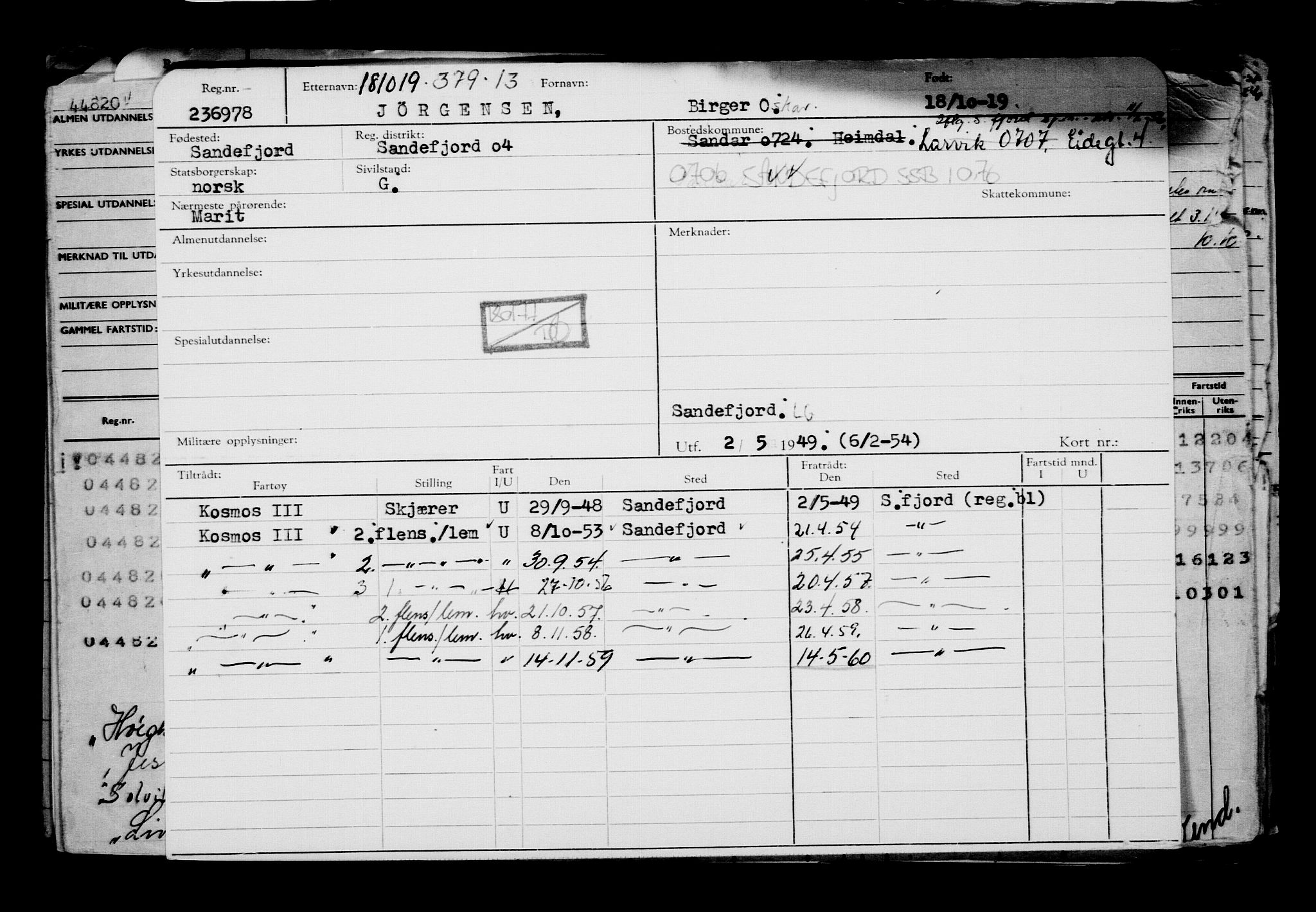 Direktoratet for sjømenn, AV/RA-S-3545/G/Gb/L0172: Hovedkort, 1919, s. 745