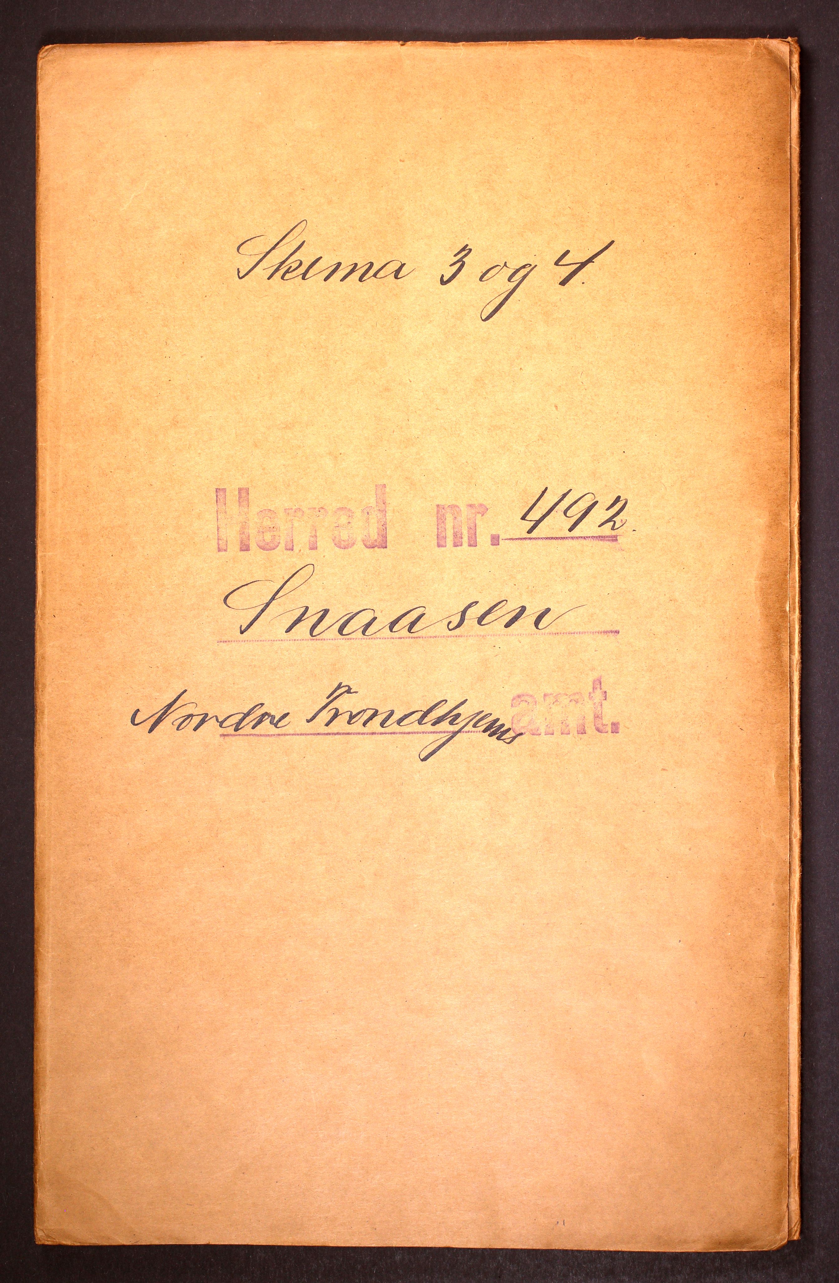 RA, Folketelling 1910 for 1736 Snåsa herred, 1910, s. 1