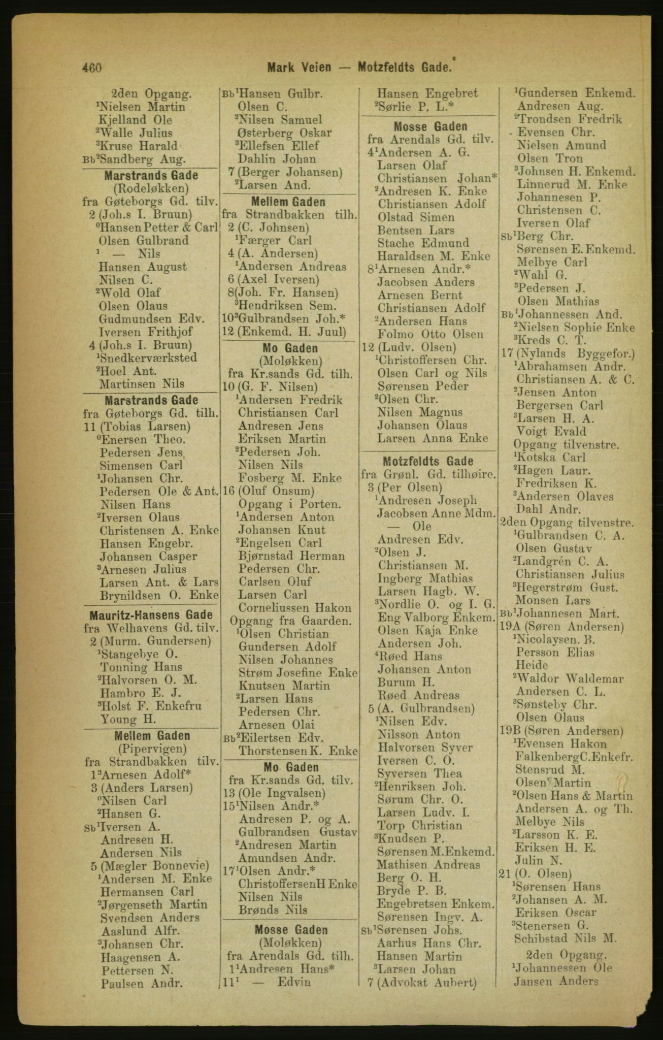 Kristiania/Oslo adressebok, PUBL/-, 1888, s. 460