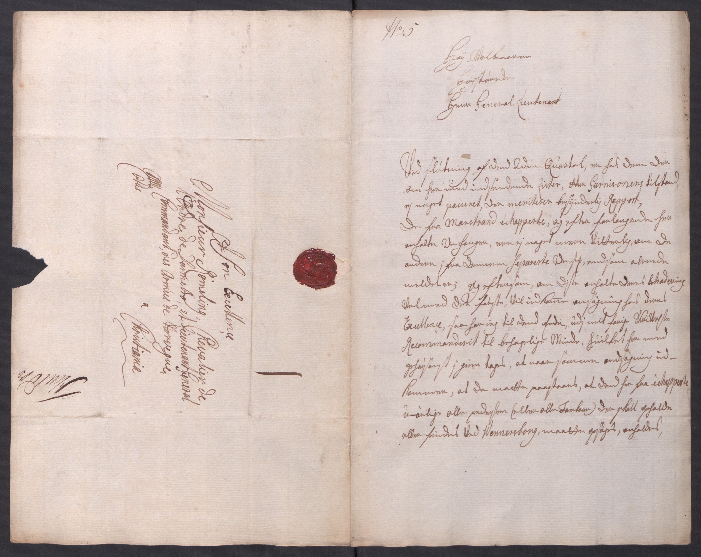 Kommanderende general (KG I) med Det norske krigsdirektorium, AV/RA-EA-5419/D/L0154: Fredriksten festning: Brev, inventarfortegnelser og regnskapsekstrakter, 1730-1739, s. 345