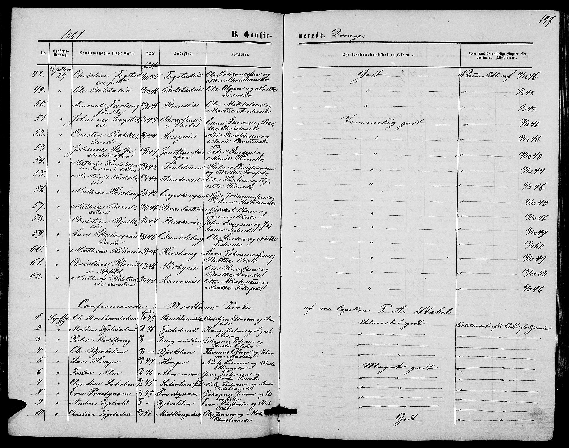 Ringsaker prestekontor, AV/SAH-PREST-014/L/La/L0007: Klokkerbok nr. 7, 1861-1869, s. 197