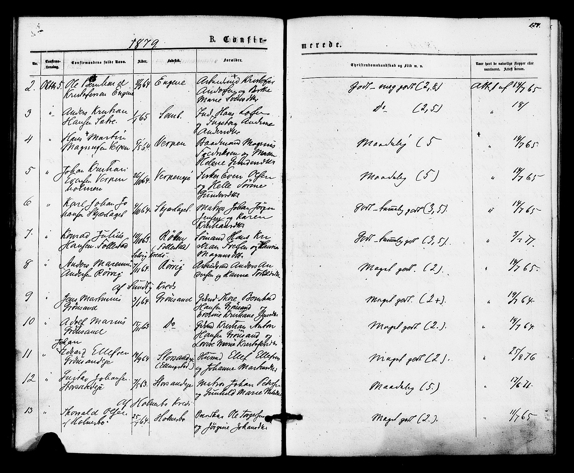 Hurum kirkebøker, AV/SAKO-A-229/F/Fa/L0013: Ministerialbok nr. 13, 1876-1881, s. 124