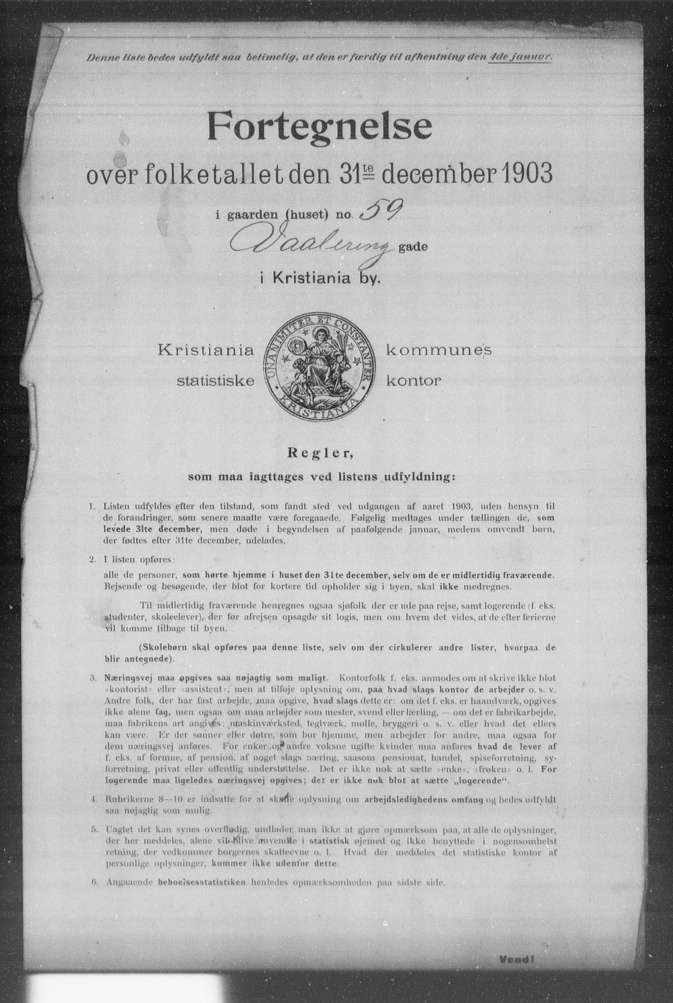 OBA, Kommunal folketelling 31.12.1903 for Kristiania kjøpstad, 1903, s. 24236