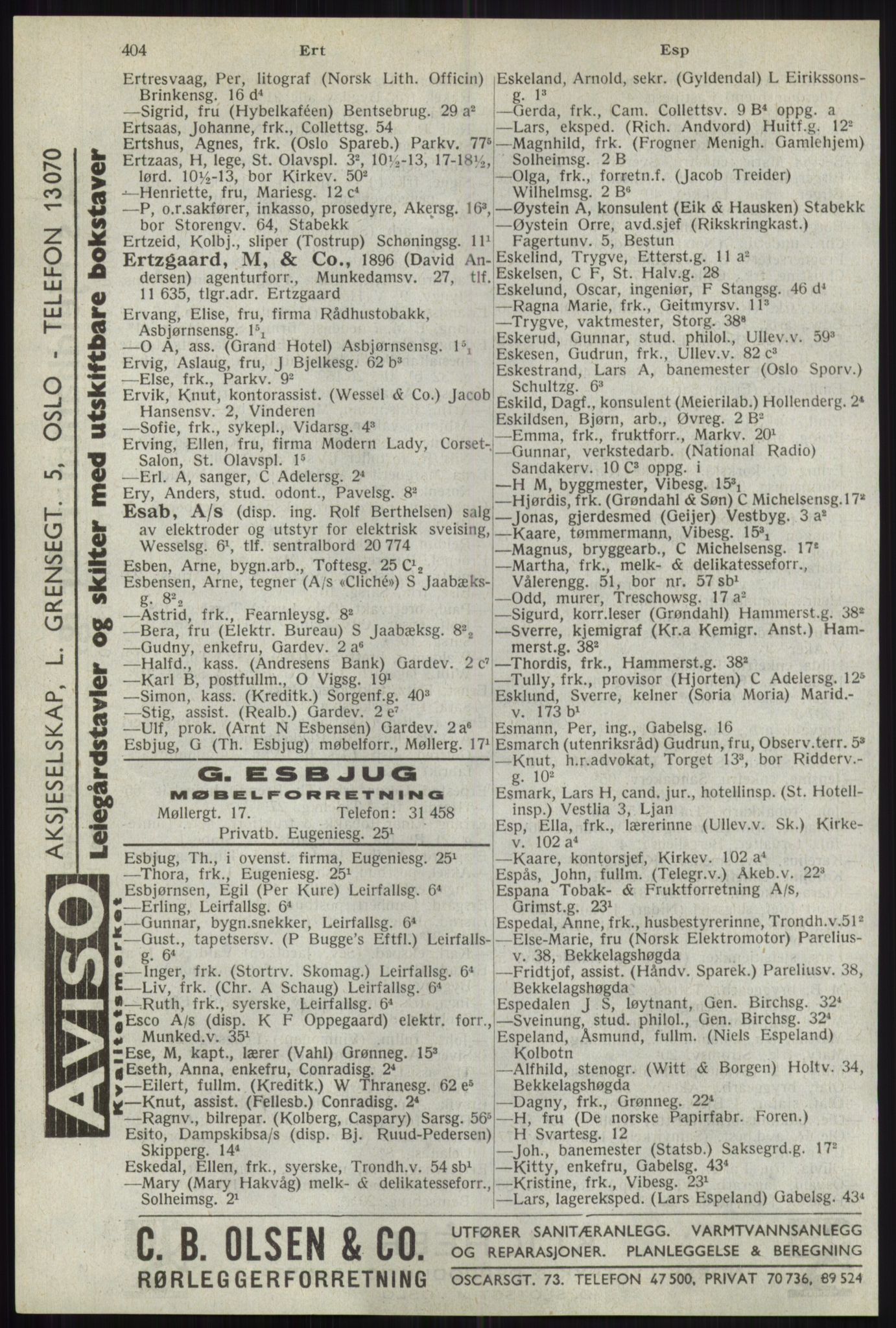Kristiania/Oslo adressebok, PUBL/-, 1941, s. 404