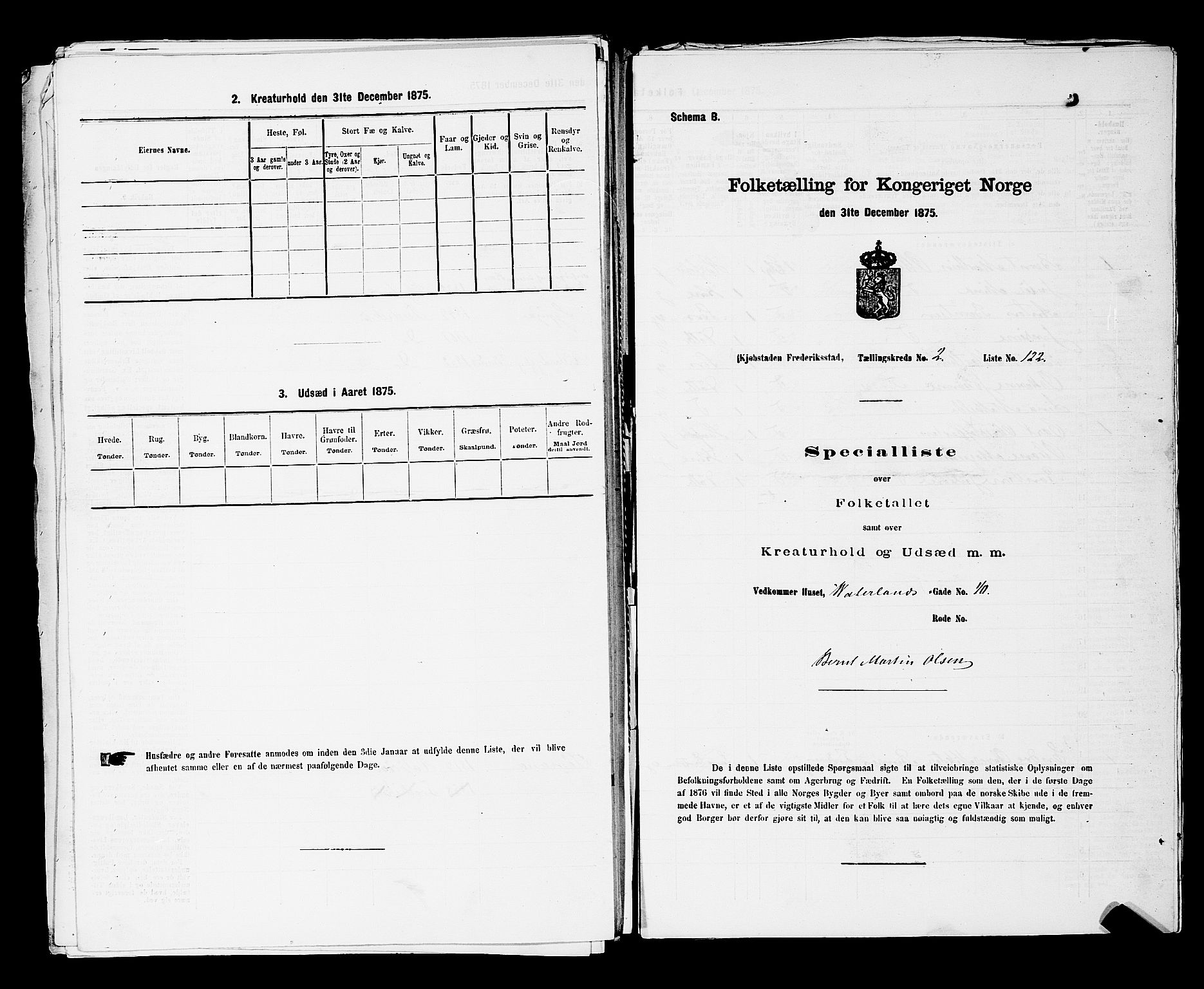 RA, Folketelling 1875 for 0103B Fredrikstad prestegjeld, Fredrikstad kjøpstad, 1875, s. 315