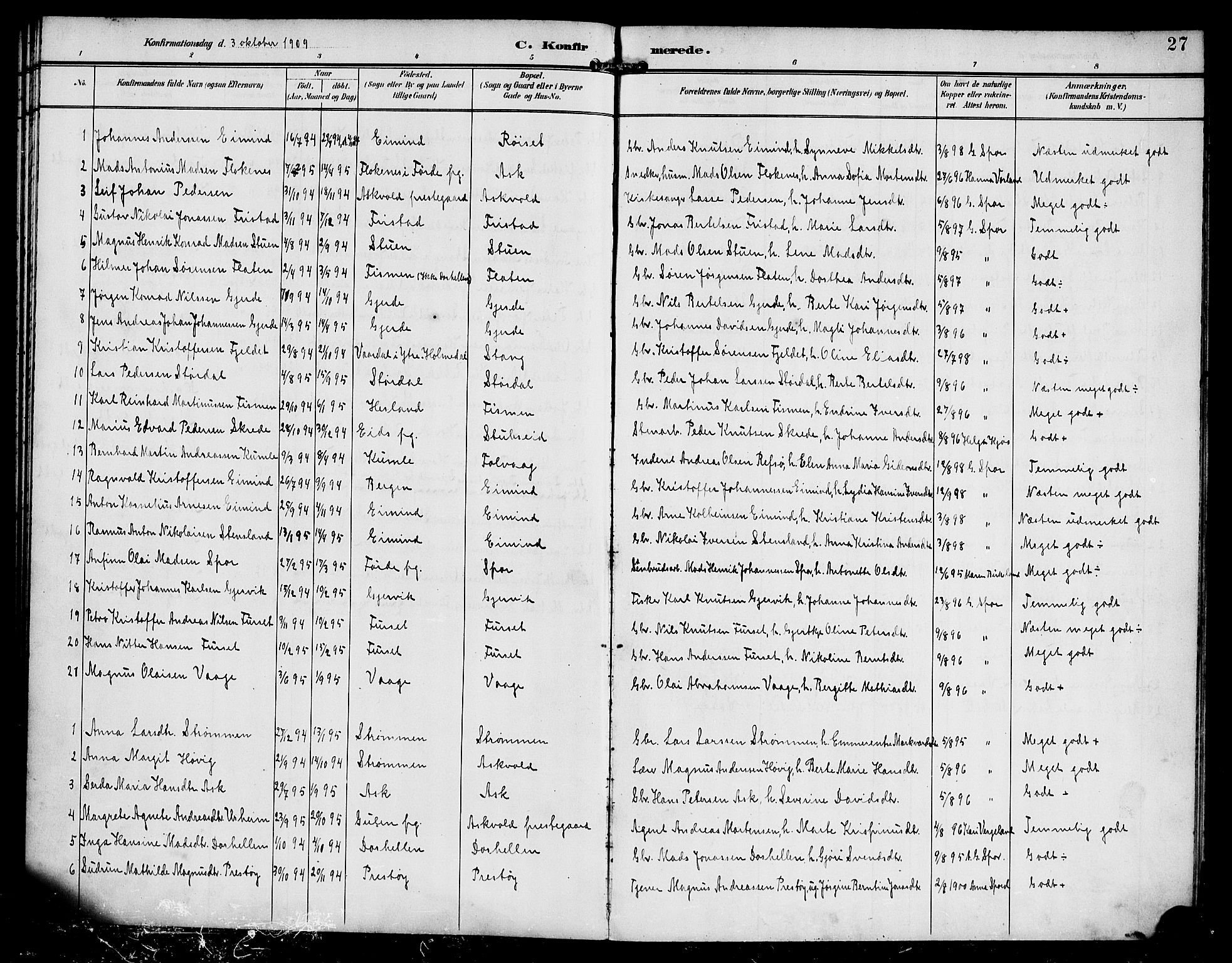 Askvoll sokneprestembete, AV/SAB-A-79501/H/Haa/Haab/L0001: Ministerialbok nr. B 1, 1896-1920, s. 27