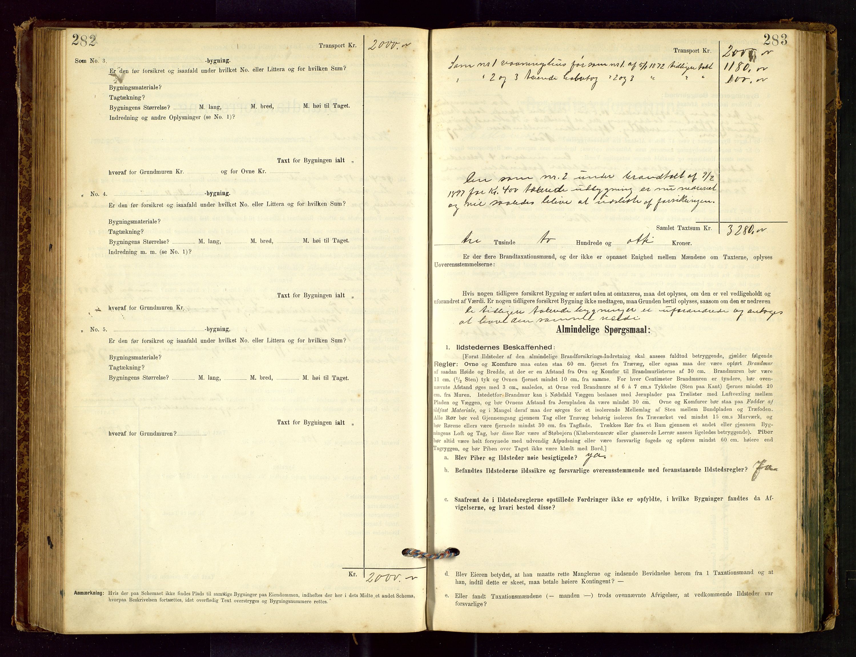 Hetland lensmannskontor, SAST/A-100101/Gob/L0001: "Brandtaxationsprotokol", 1895-1918, s. 282-283