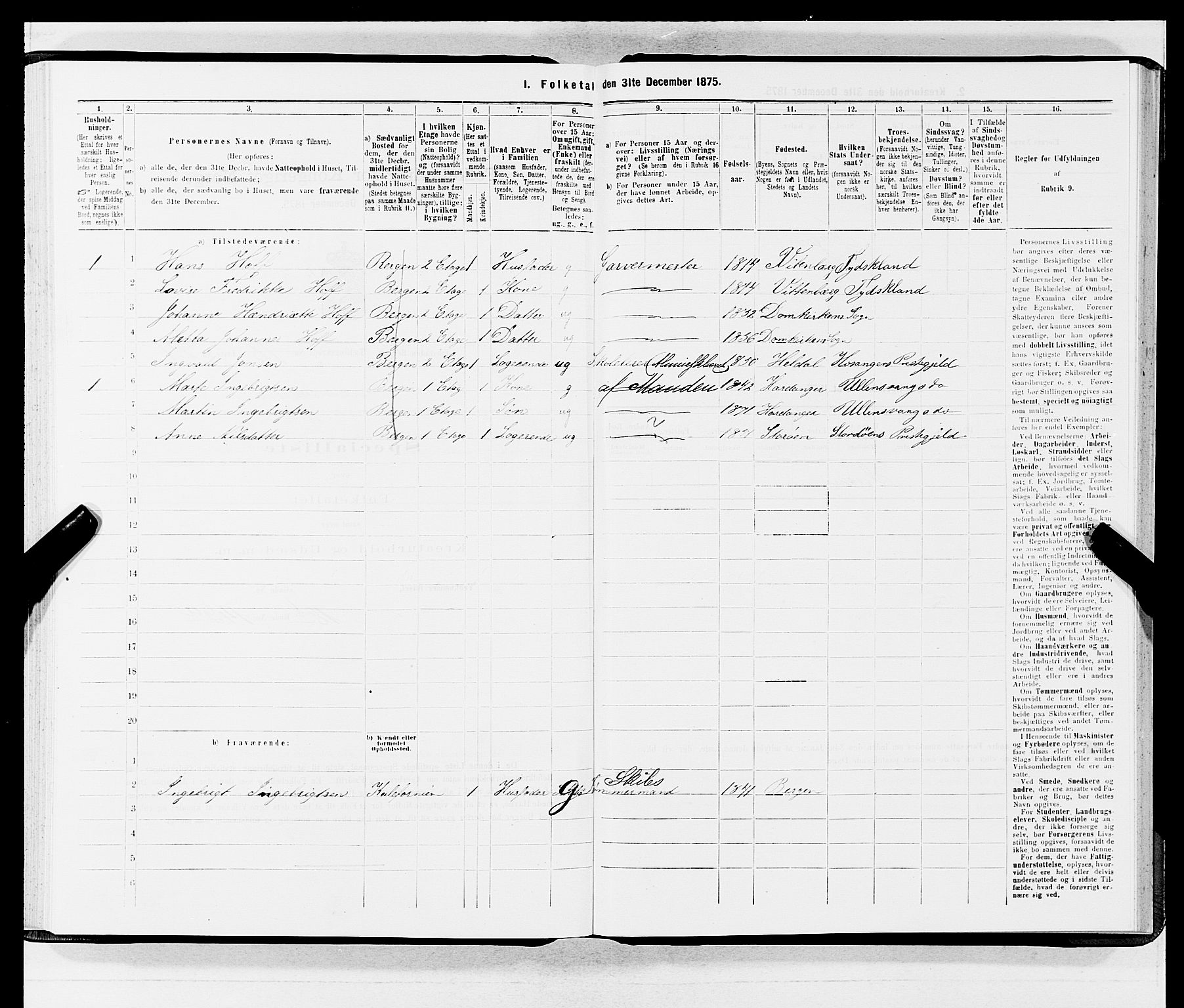 SAB, Folketelling 1875 for 1301 Bergen kjøpstad, 1875, s. 4227