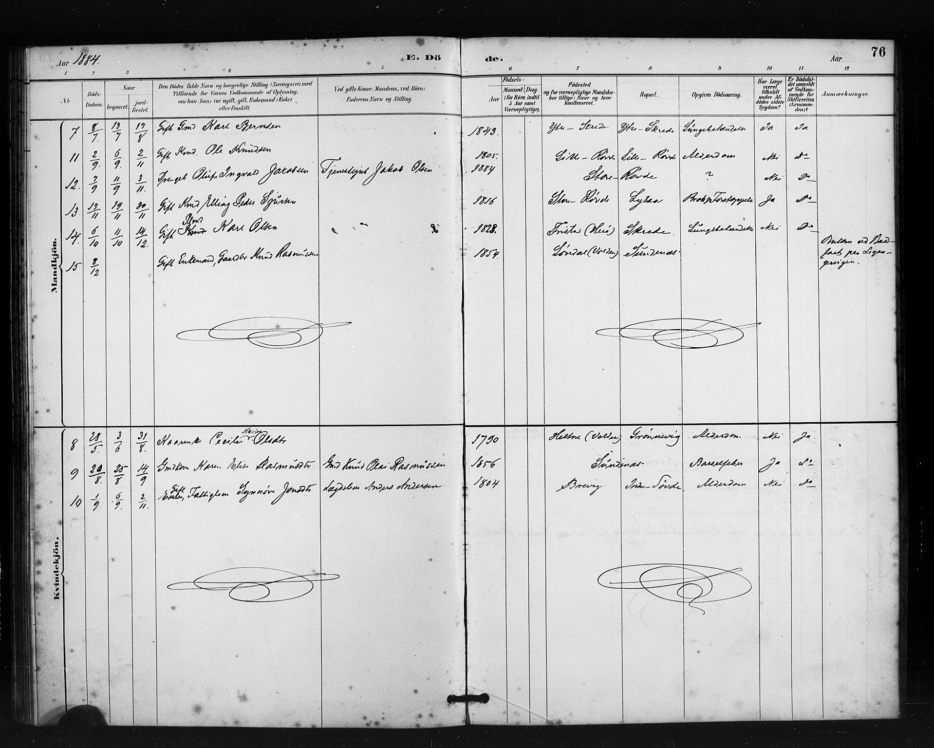 Ministerialprotokoller, klokkerbøker og fødselsregistre - Møre og Romsdal, SAT/A-1454/504/L0056: Ministerialbok nr. 504A03, 1884-1904, s. 76