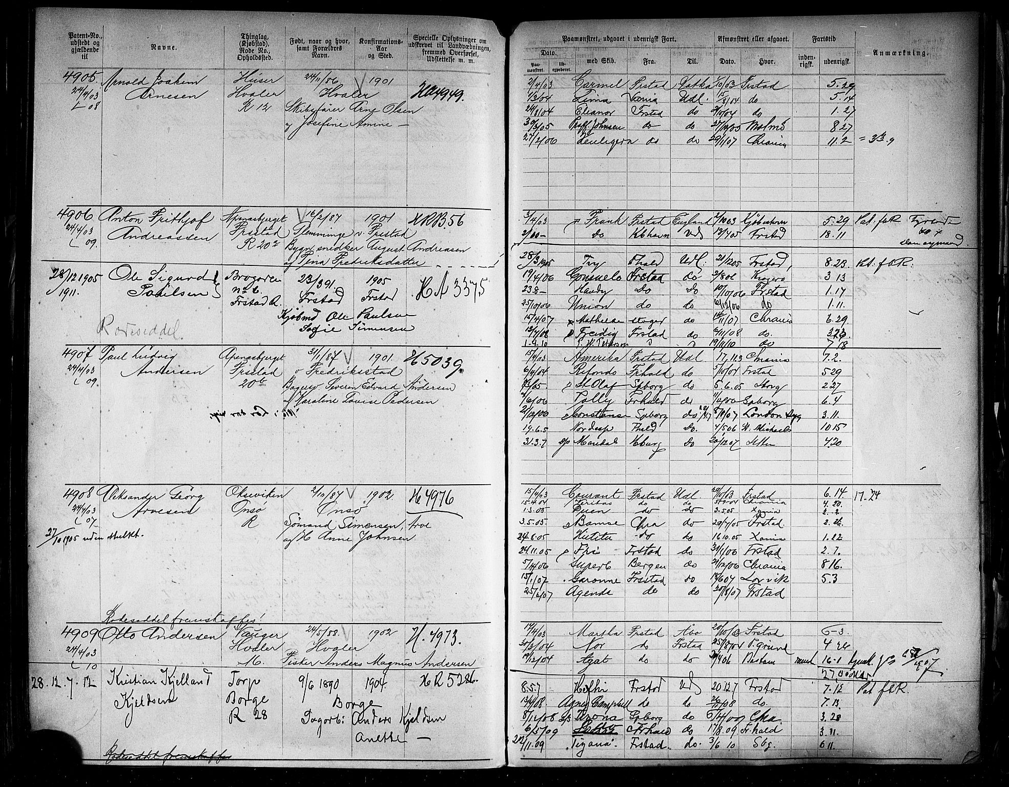 Fredrikstad mønstringskontor, AV/SAO-A-10569b/F/Fc/Fca/L0008: Annotasjonsrulle, 1898-1916, s. 192