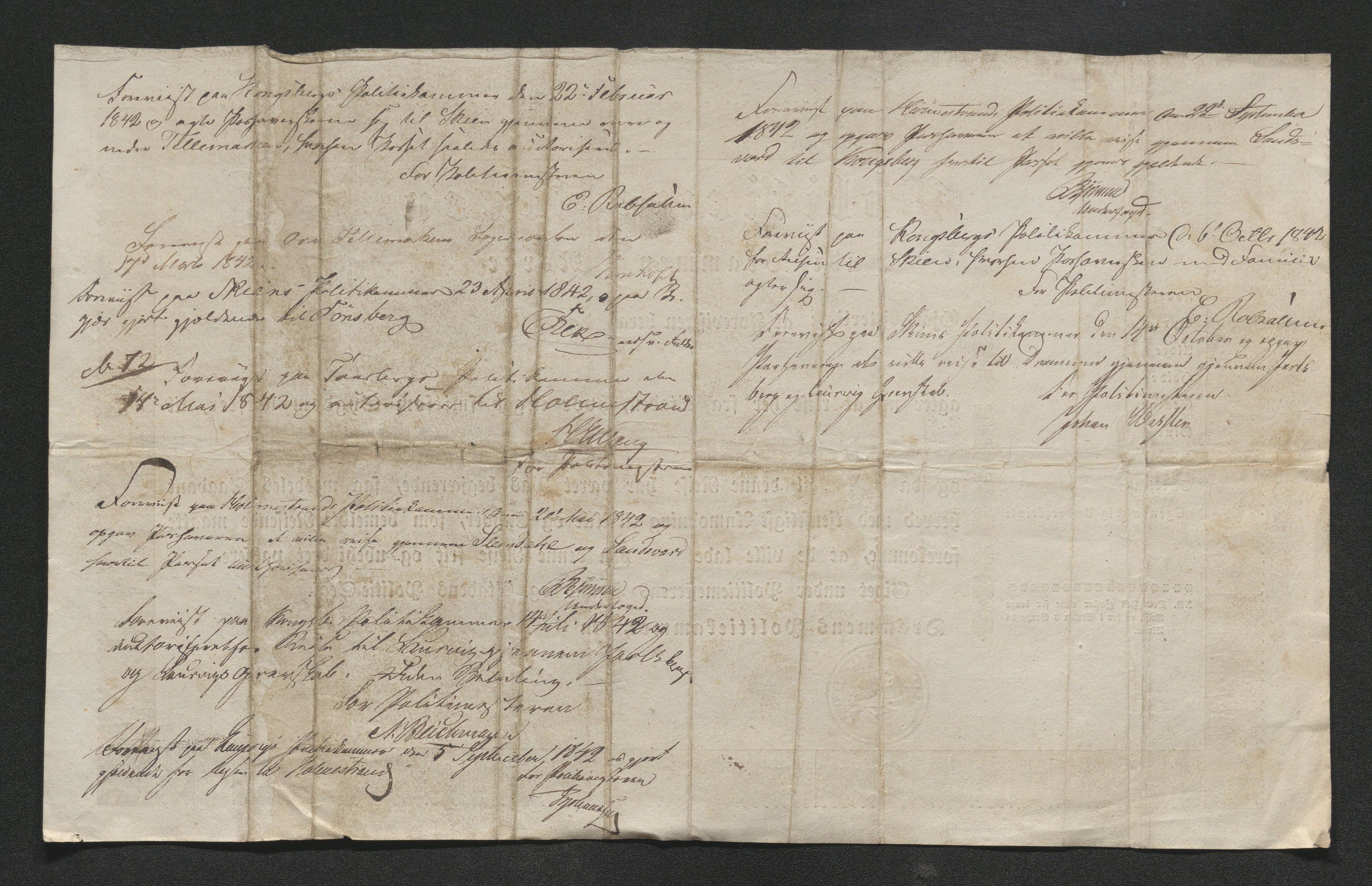 Drammen politikammer, SAKO/A-623/I/Ia/Iab/L0007: Innleverte pass, 1843-1844, s. 42