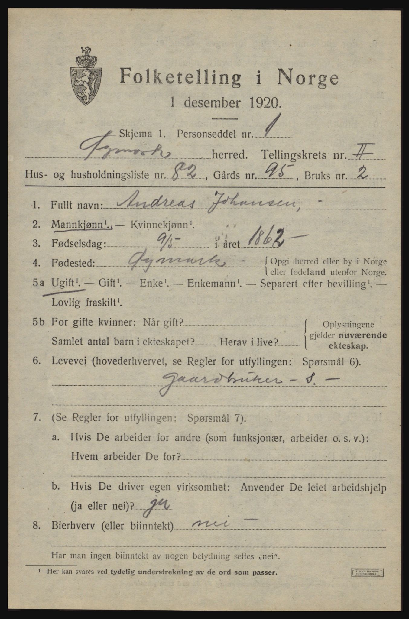 SAO, Folketelling 1920 for 0119 Øymark herred, 1920, s. 2357