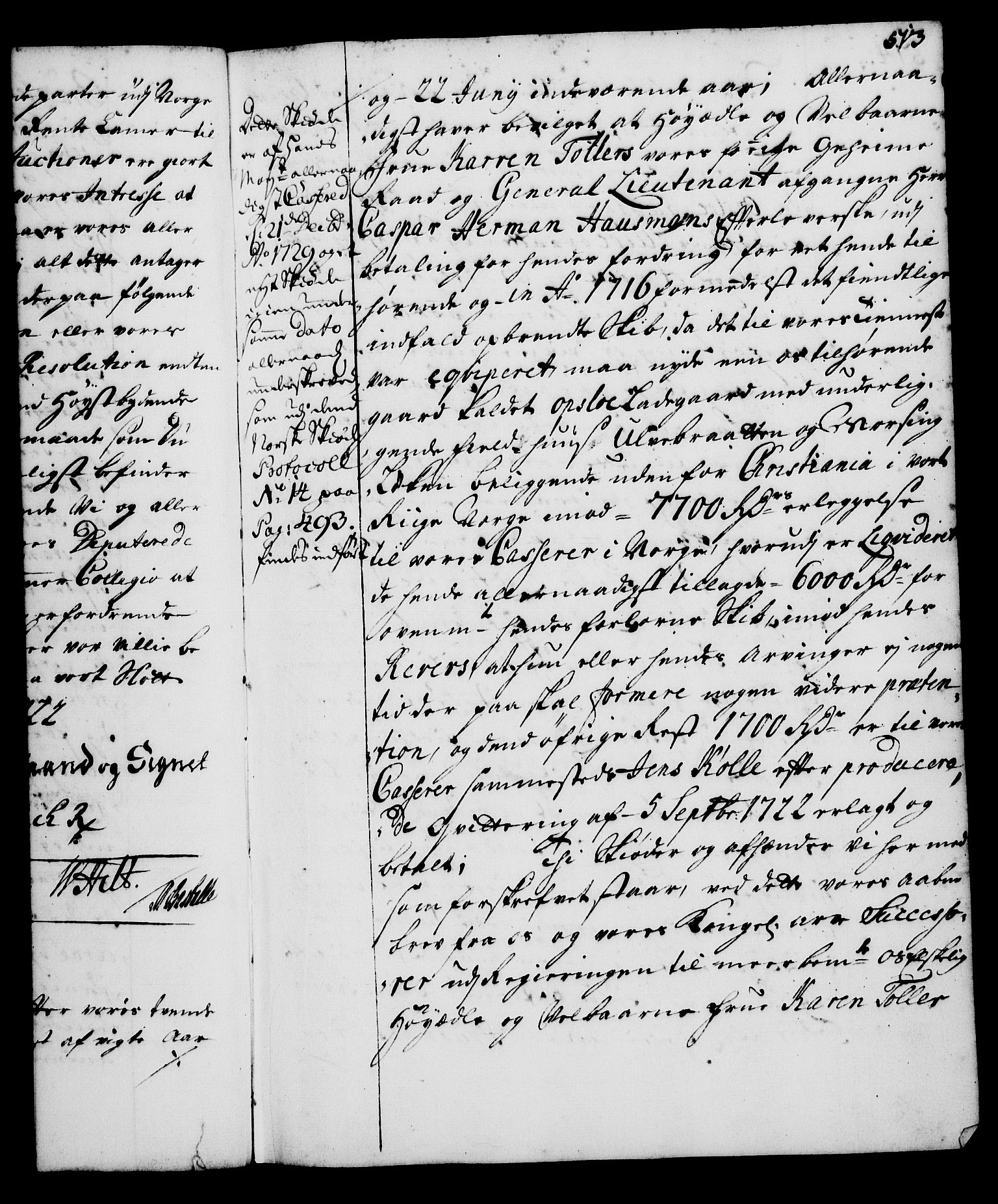 Rentekammeret, Kammerkanselliet, RA/EA-3111/G/Gg/Gga/L0001: Norsk ekspedisjonsprotokoll med register (merket RK 53.1), 1720-1723, s. 513