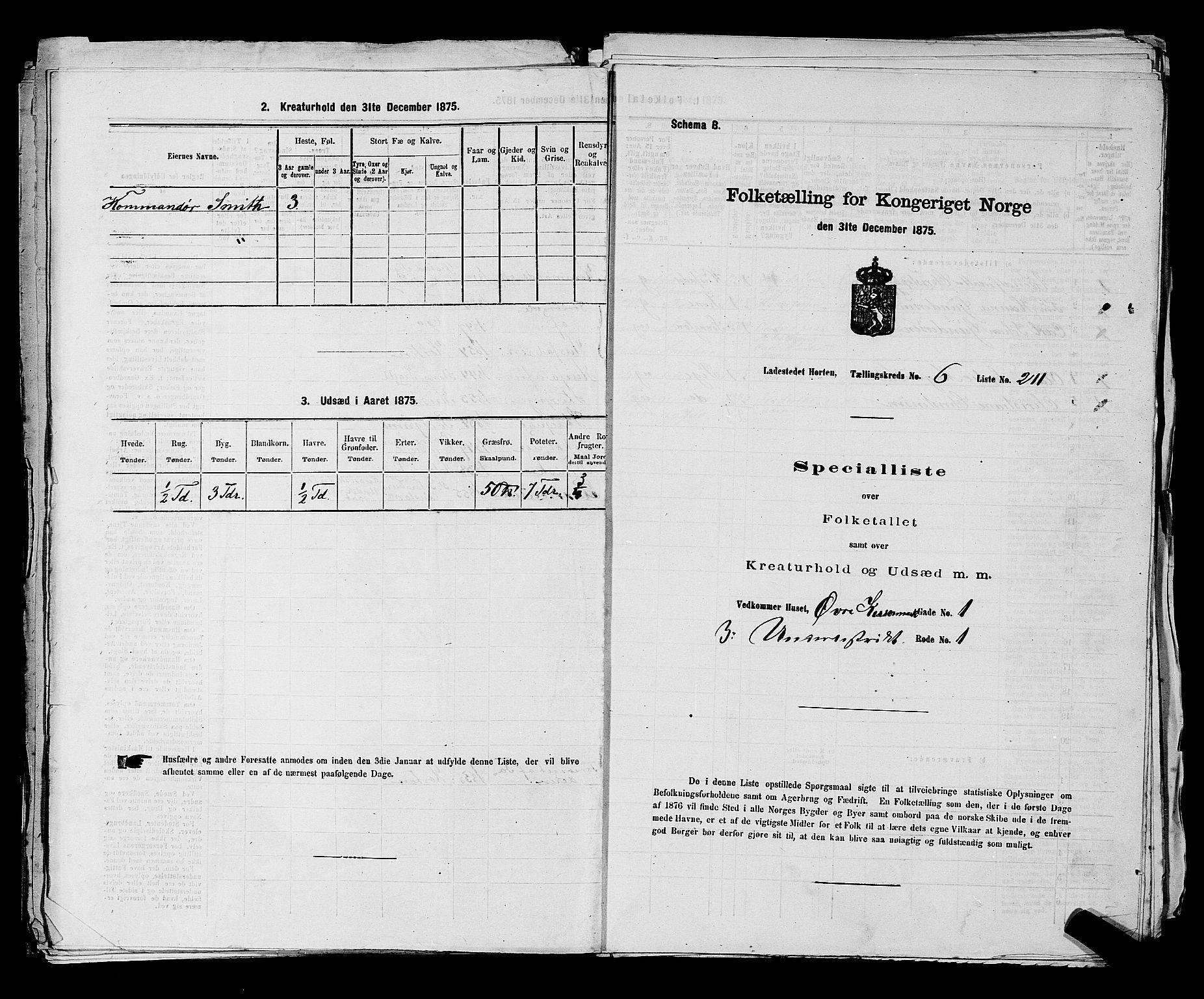 SAKO, Folketelling 1875 for 0703P Horten prestegjeld, 1875, s. 488