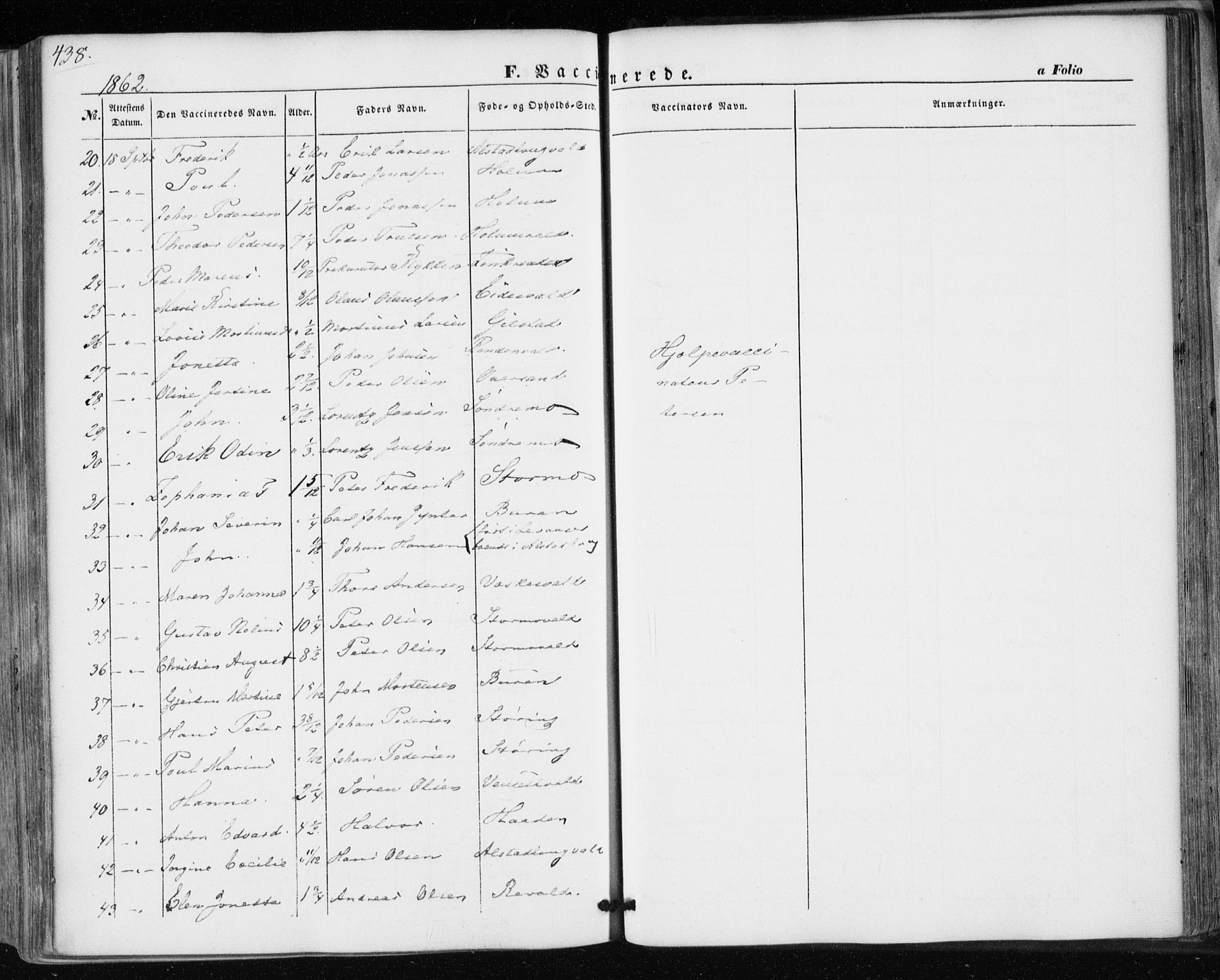 Ministerialprotokoller, klokkerbøker og fødselsregistre - Nord-Trøndelag, SAT/A-1458/717/L0154: Ministerialbok nr. 717A07 /1, 1850-1862, s. 438