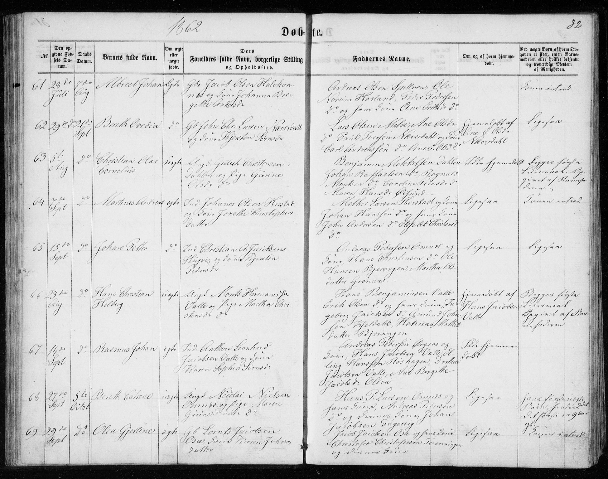 Ministerialprotokoller, klokkerbøker og fødselsregistre - Nordland, AV/SAT-A-1459/843/L0634: Klokkerbok nr. 843C03, 1860-1884, s. 32