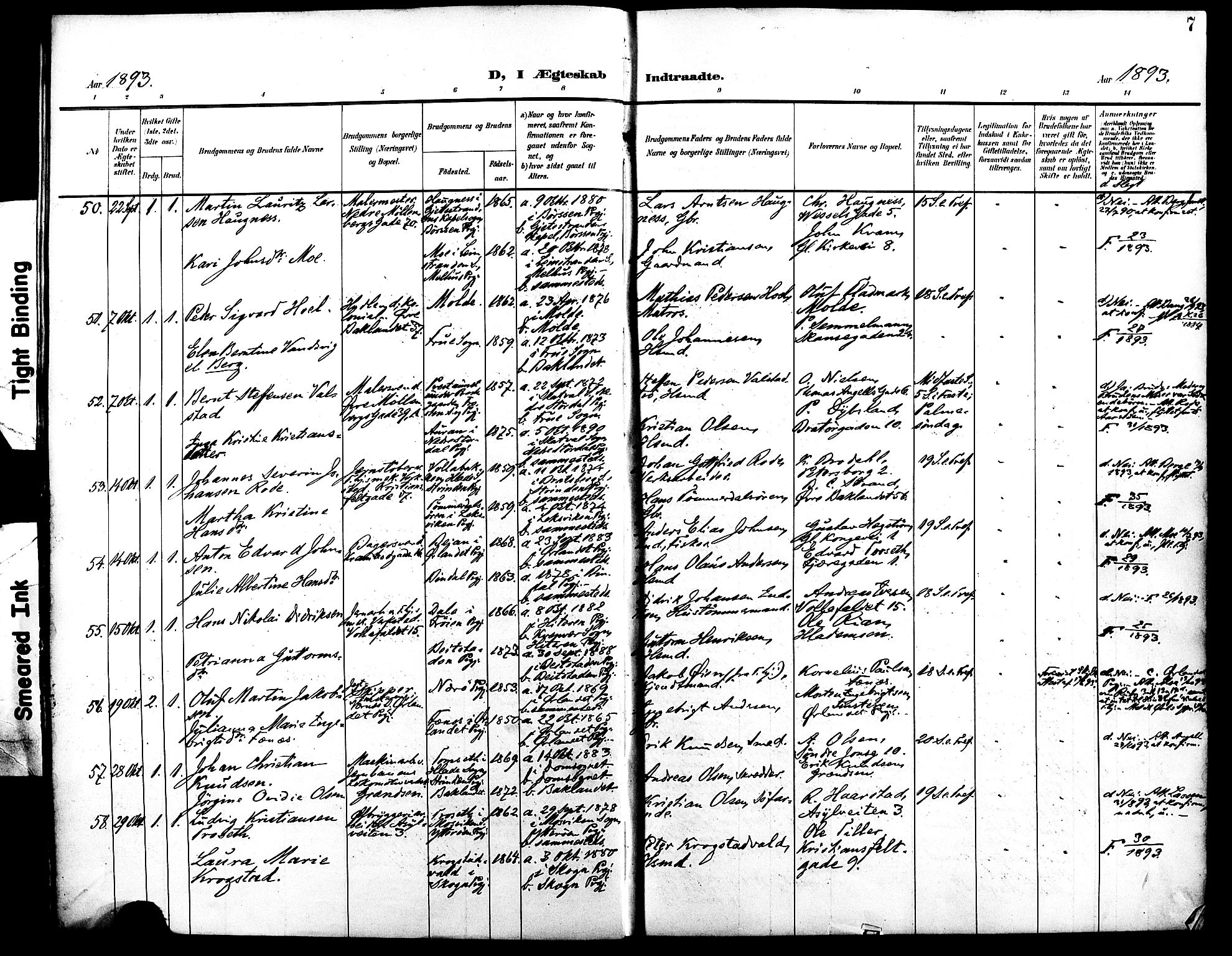 Ministerialprotokoller, klokkerbøker og fødselsregistre - Sør-Trøndelag, SAT/A-1456/604/L0198: Ministerialbok nr. 604A19, 1893-1900, s. 7