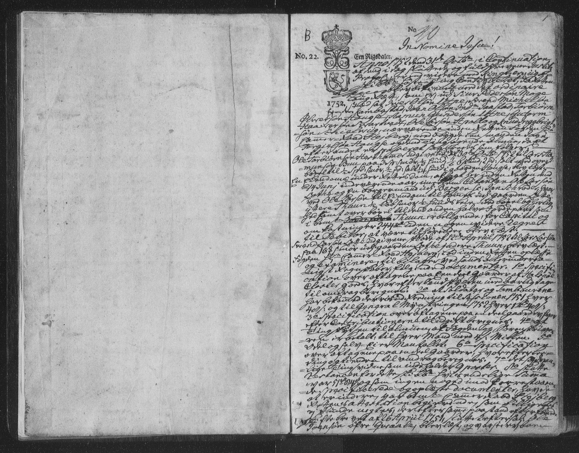 Hardanger og Voss sorenskriveri, SAB/A-2501/1/1A/1Af/L0002: Tingbok for Hardanger, 1752-1760, s. 0b-1a