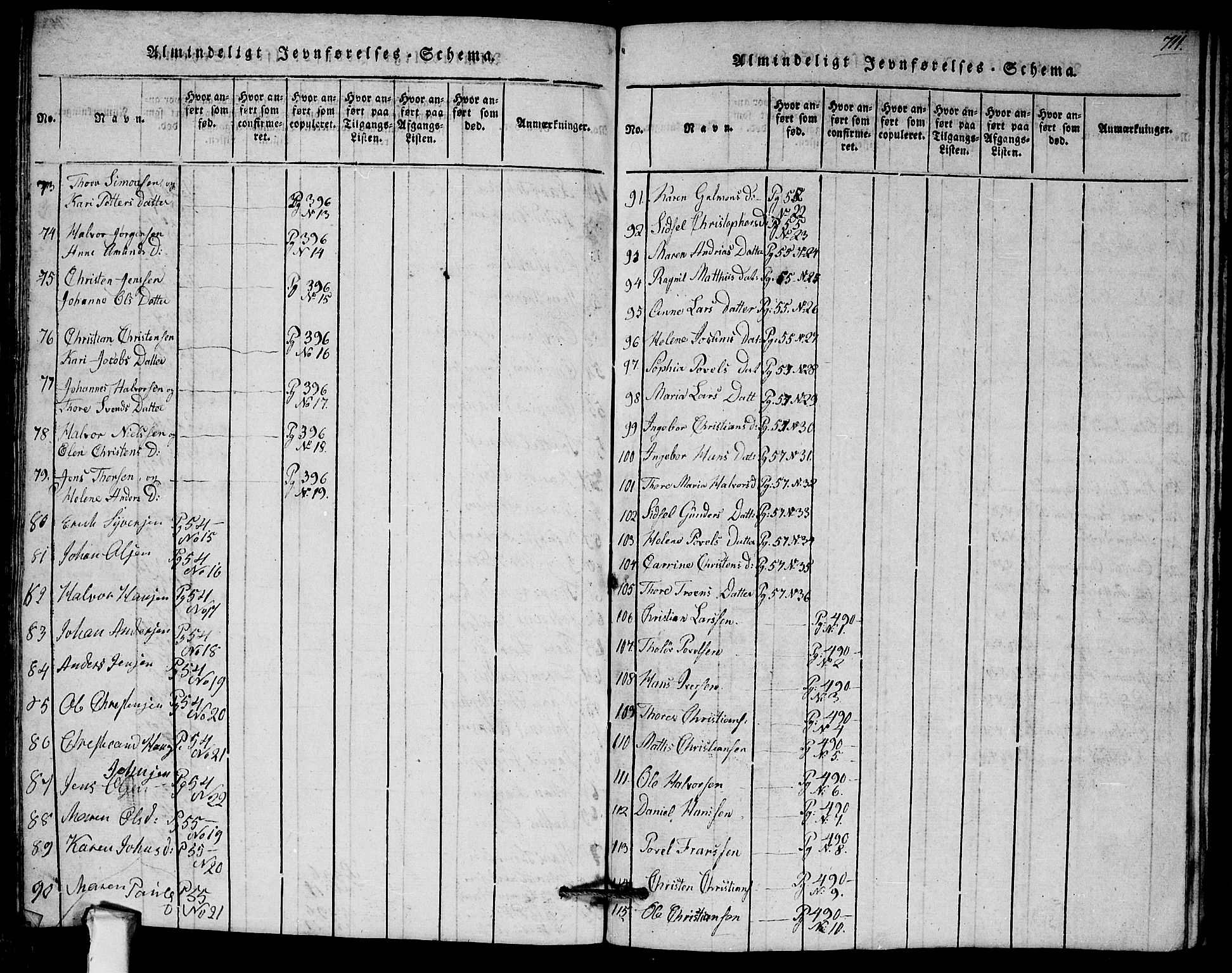 Askim prestekontor Kirkebøker, AV/SAO-A-10900/G/Ga/L0001: Klokkerbok nr. 1, 1817-1846, s. 710-711