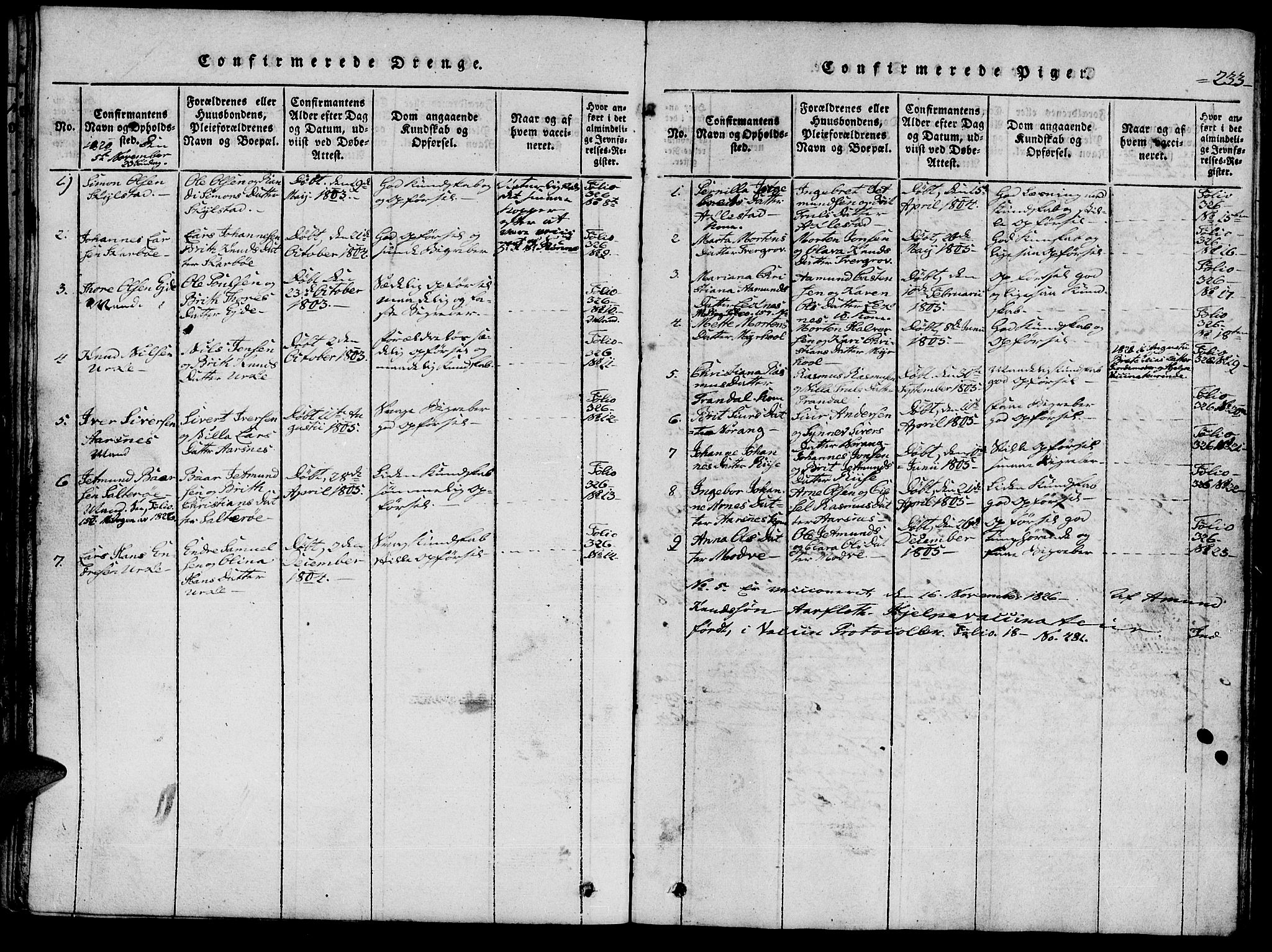 Ministerialprotokoller, klokkerbøker og fødselsregistre - Møre og Romsdal, SAT/A-1454/515/L0207: Ministerialbok nr. 515A03, 1819-1829, s. 233