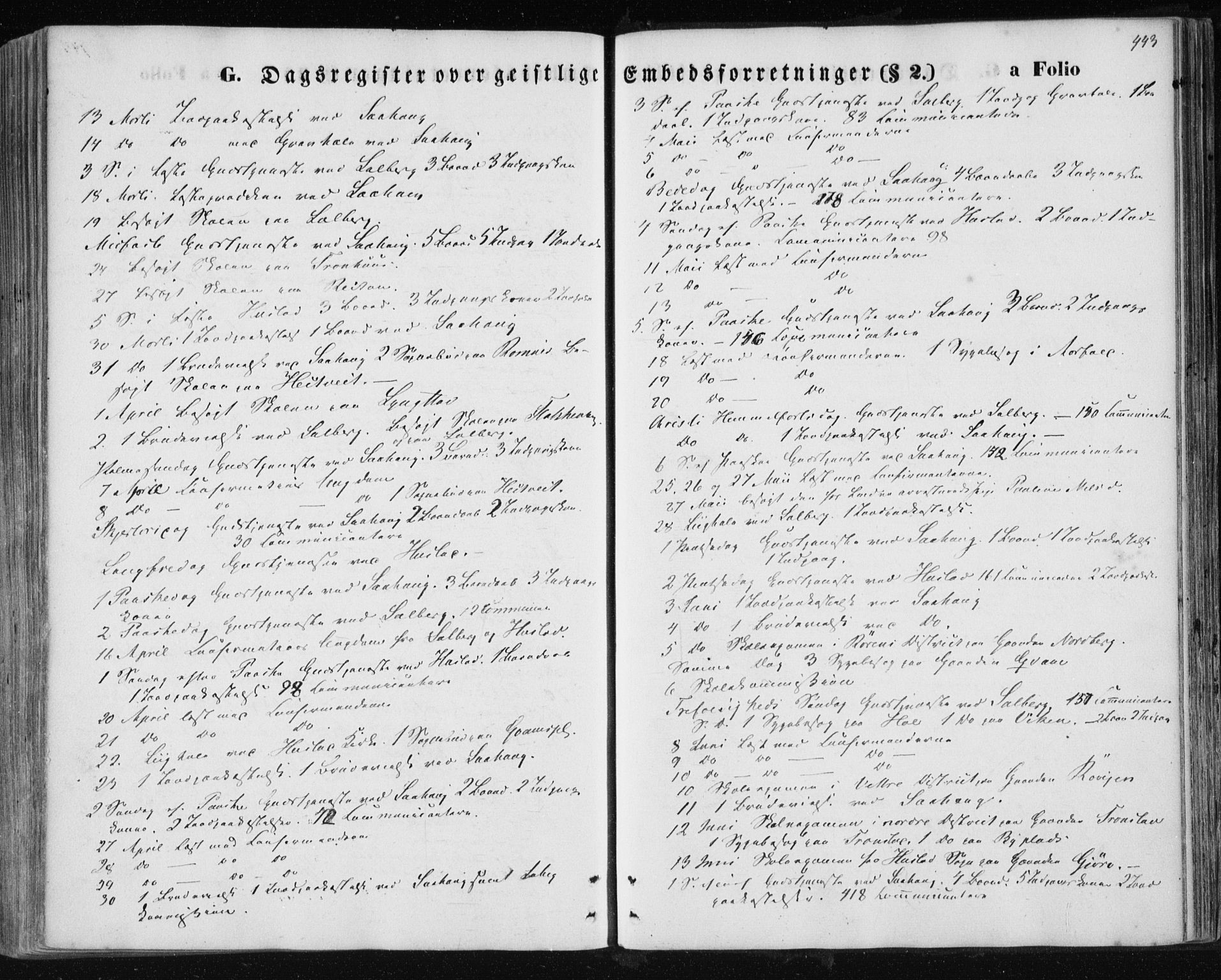 Ministerialprotokoller, klokkerbøker og fødselsregistre - Nord-Trøndelag, AV/SAT-A-1458/730/L0283: Ministerialbok nr. 730A08, 1855-1865, s. 443