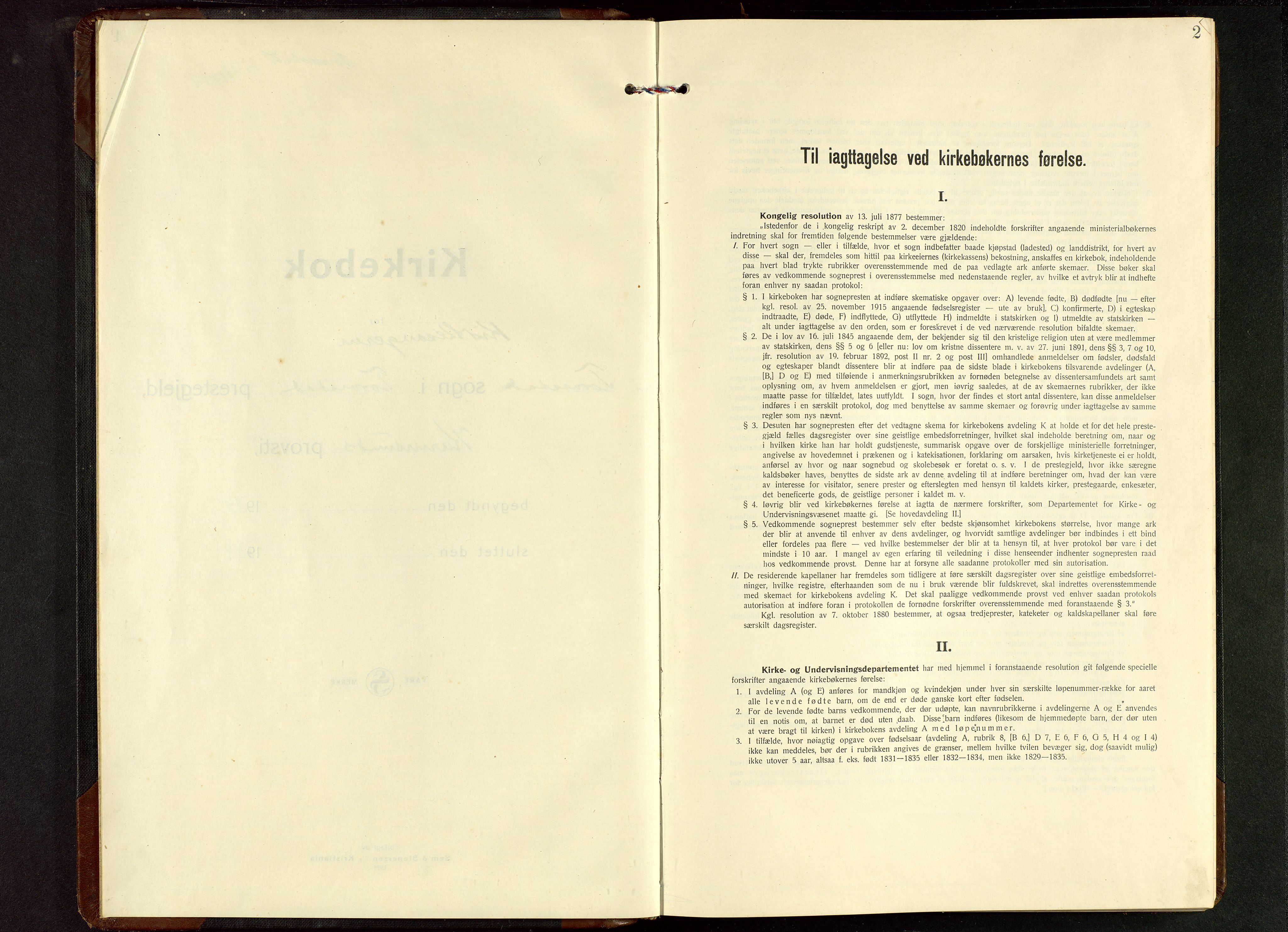 Torvastad sokneprestkontor, SAST/A -101857/H/Ha/Hab/L0009: Klokkerbok nr. B 9, 1924-1949, s. 2