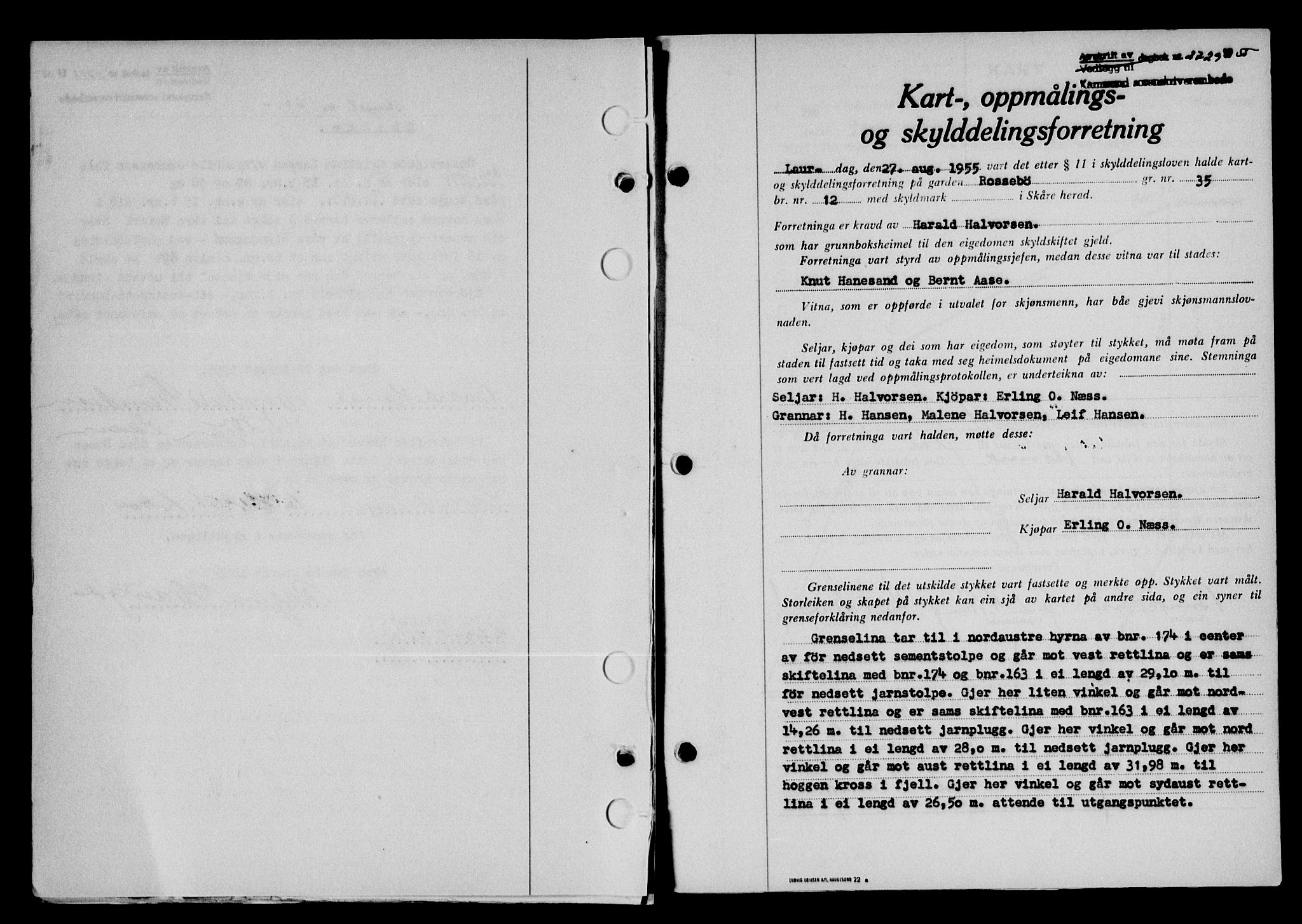 Karmsund sorenskriveri, SAST/A-100311/01/II/IIB/L0116: Pantebok nr. 96A, 1955-1955, Dagboknr: 2729/1955