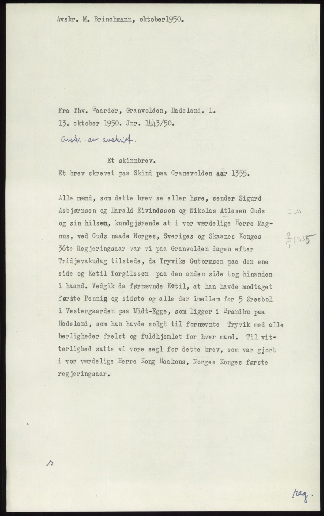 Samlinger til kildeutgivelse, Diplomavskriftsamlingen, AV/RA-EA-4053/H/Ha, s. 2218
