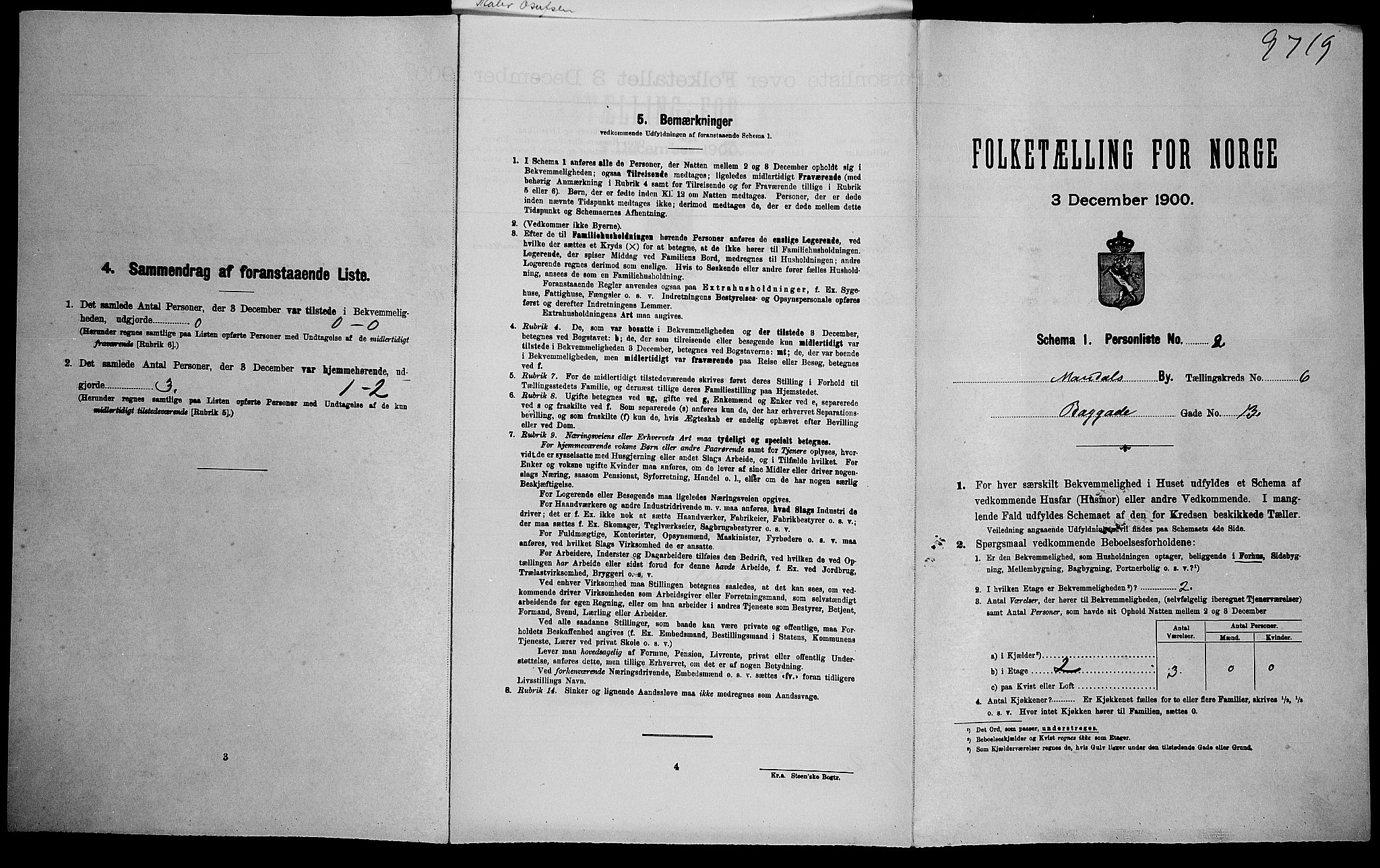 SAK, Folketelling 1900 for 1002 Mandal ladested, 1900, s. 758
