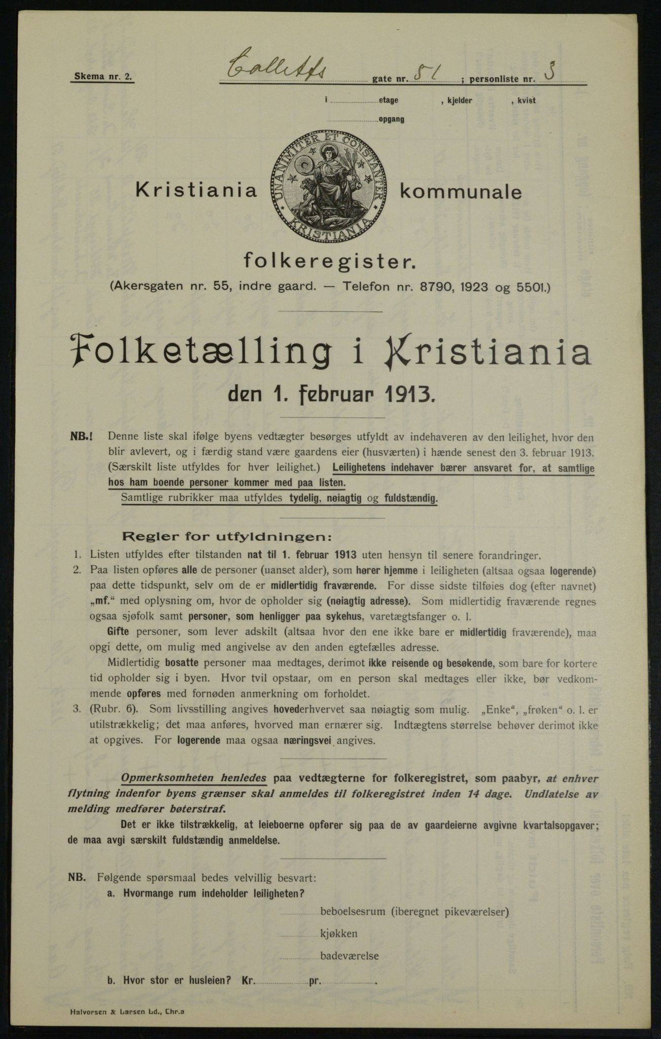 OBA, Kommunal folketelling 1.2.1913 for Kristiania, 1913, s. 13317