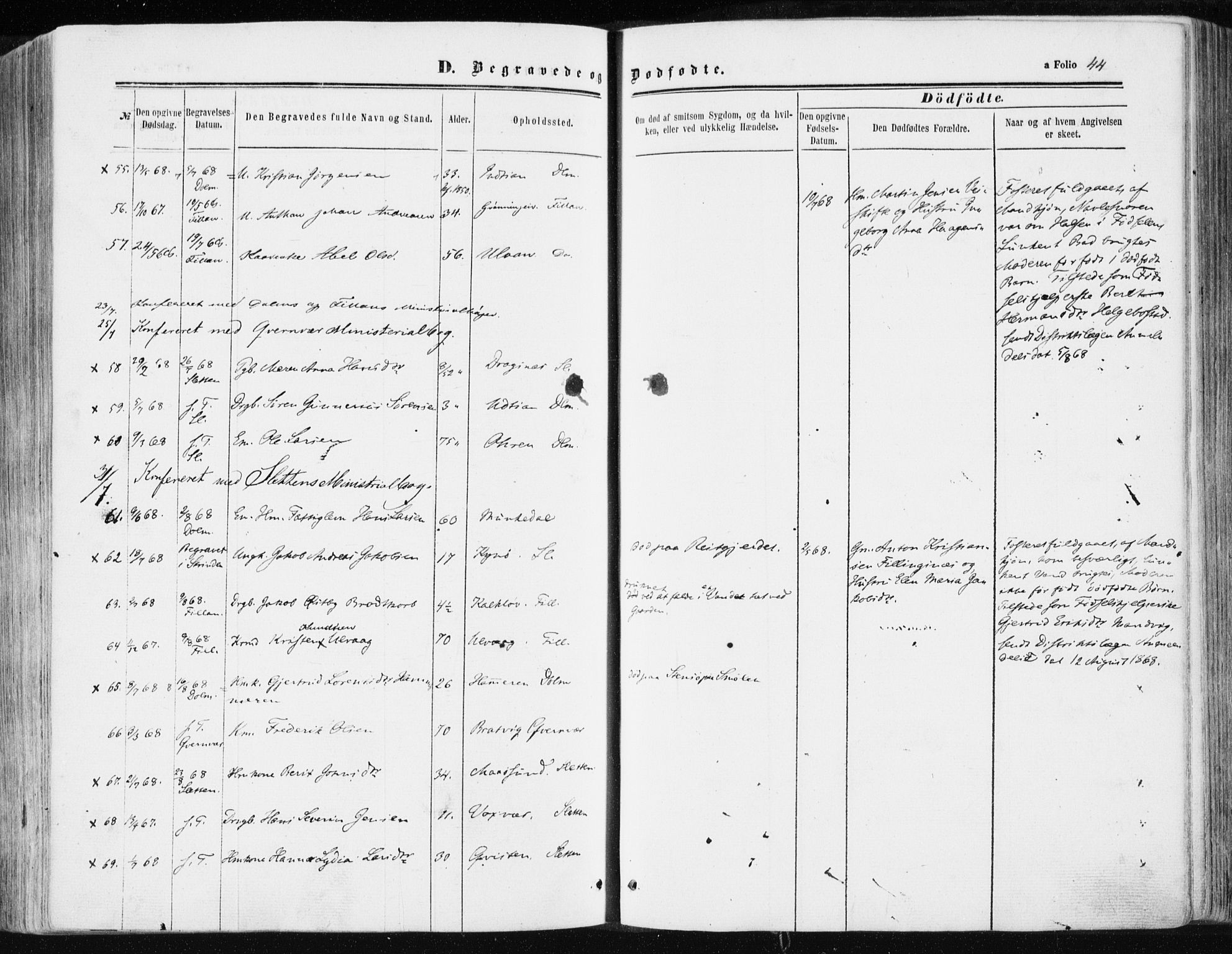 Ministerialprotokoller, klokkerbøker og fødselsregistre - Sør-Trøndelag, SAT/A-1456/634/L0531: Ministerialbok nr. 634A07, 1861-1870, s. 44
