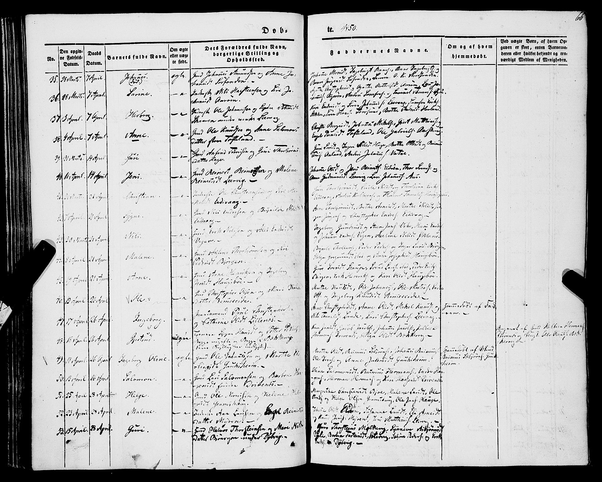 Stord sokneprestembete, AV/SAB-A-78201/H/Haa: Ministerialbok nr. A 7, 1841-1861, s. 66