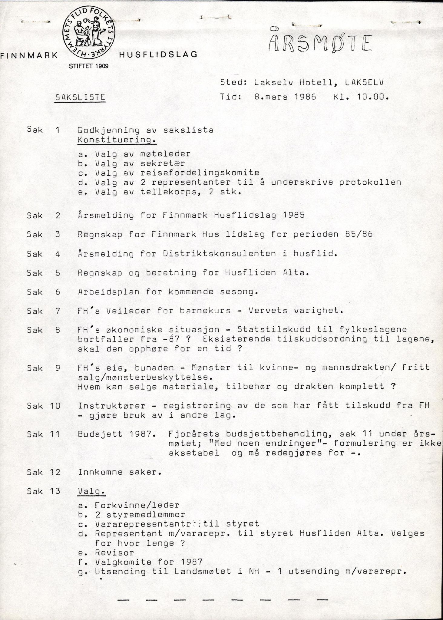 Finnmark Husflidslag, FMFB/A-1134/A/L0003: Møtebok, 1983-1994, s. 100