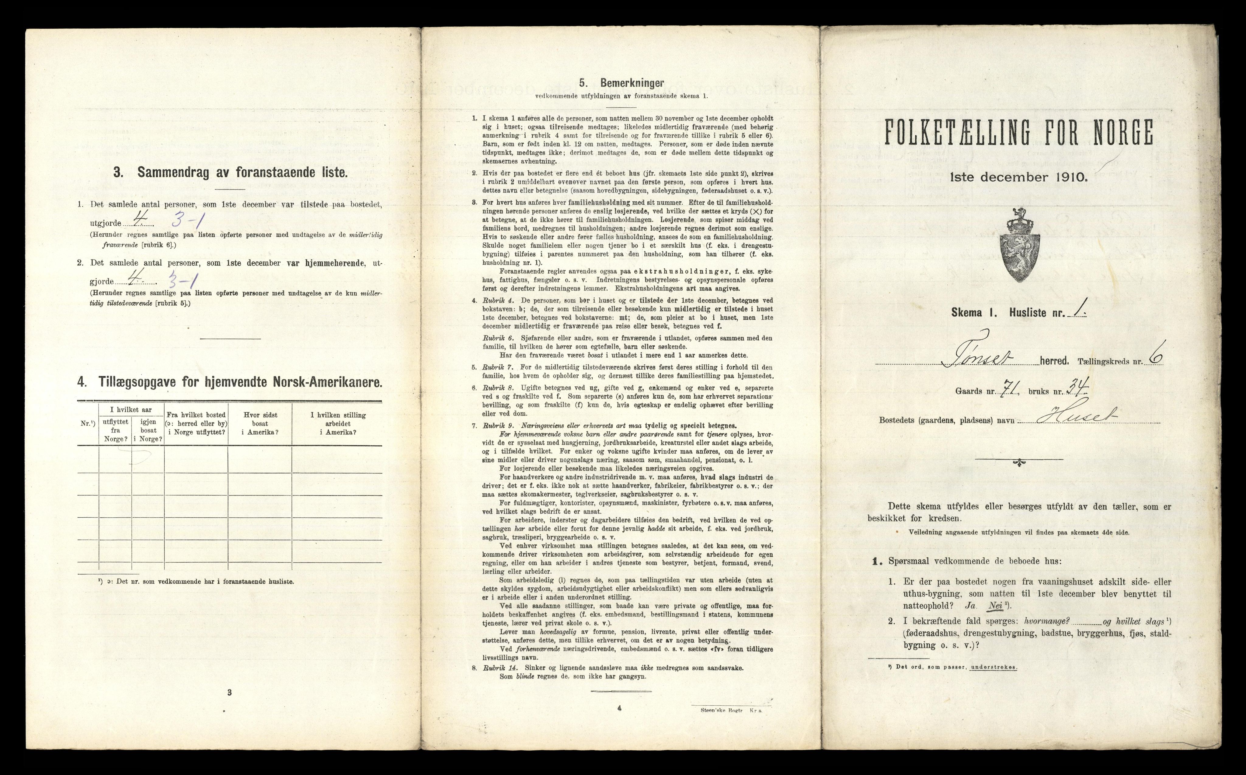 RA, Folketelling 1910 for 0437 Tynset herred, 1910, s. 721
