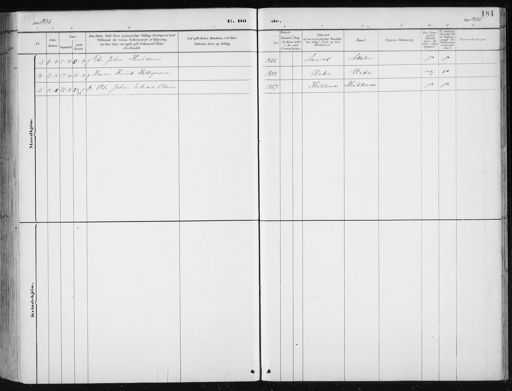 Ministerialprotokoller, klokkerbøker og fødselsregistre - Møre og Romsdal, AV/SAT-A-1454/515/L0215: Klokkerbok nr. 515C02, 1884-1906, s. 184