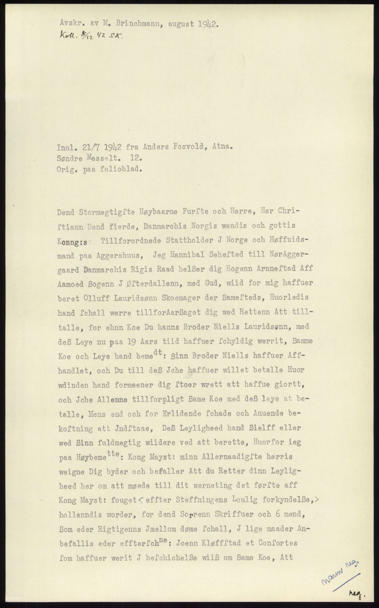Samlinger til kildeutgivelse, Diplomavskriftsamlingen, AV/RA-EA-4053/H/Ha, s. 1680