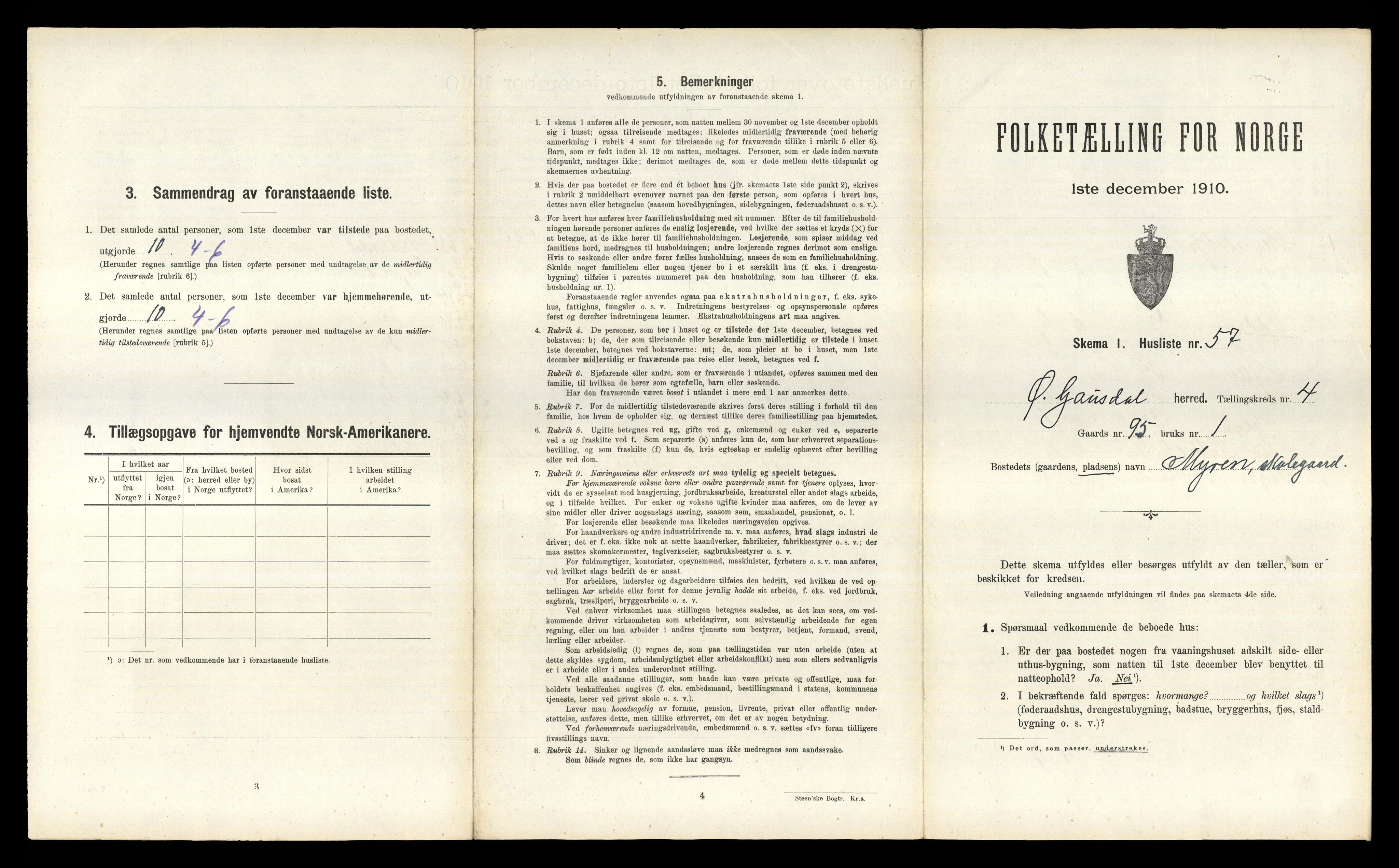 RA, Folketelling 1910 for 0522 Østre Gausdal herred, 1910, s. 762