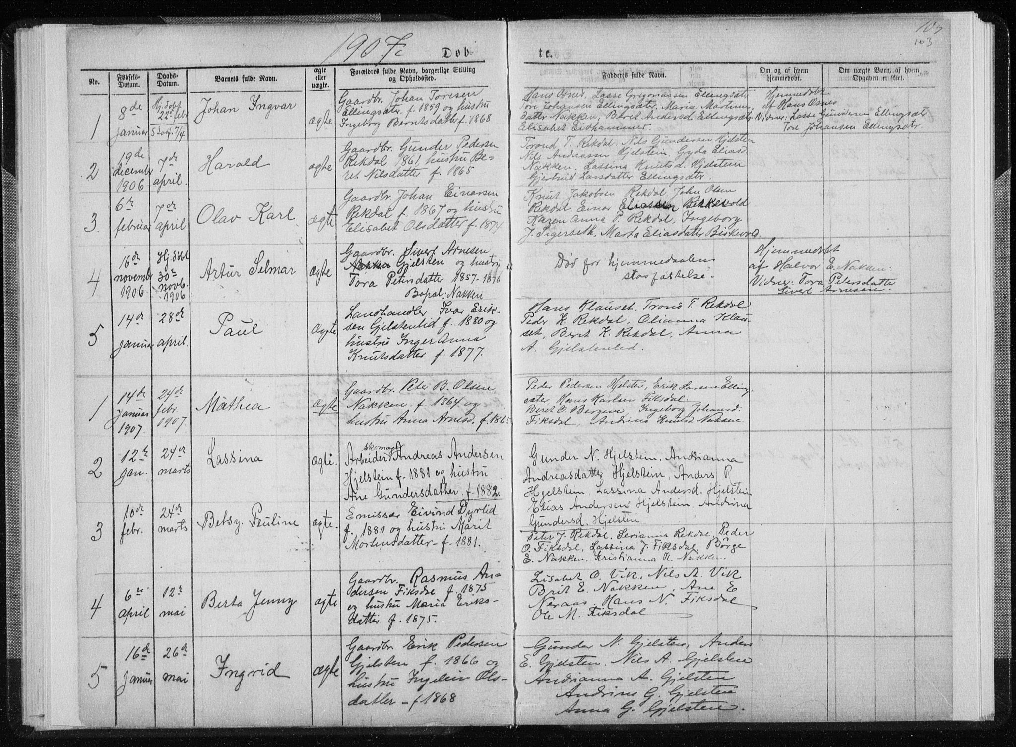 Ministerialprotokoller, klokkerbøker og fødselsregistre - Møre og Romsdal, AV/SAT-A-1454/540/L0541: Klokkerbok nr. 540C01, 1867-1920, s. 103