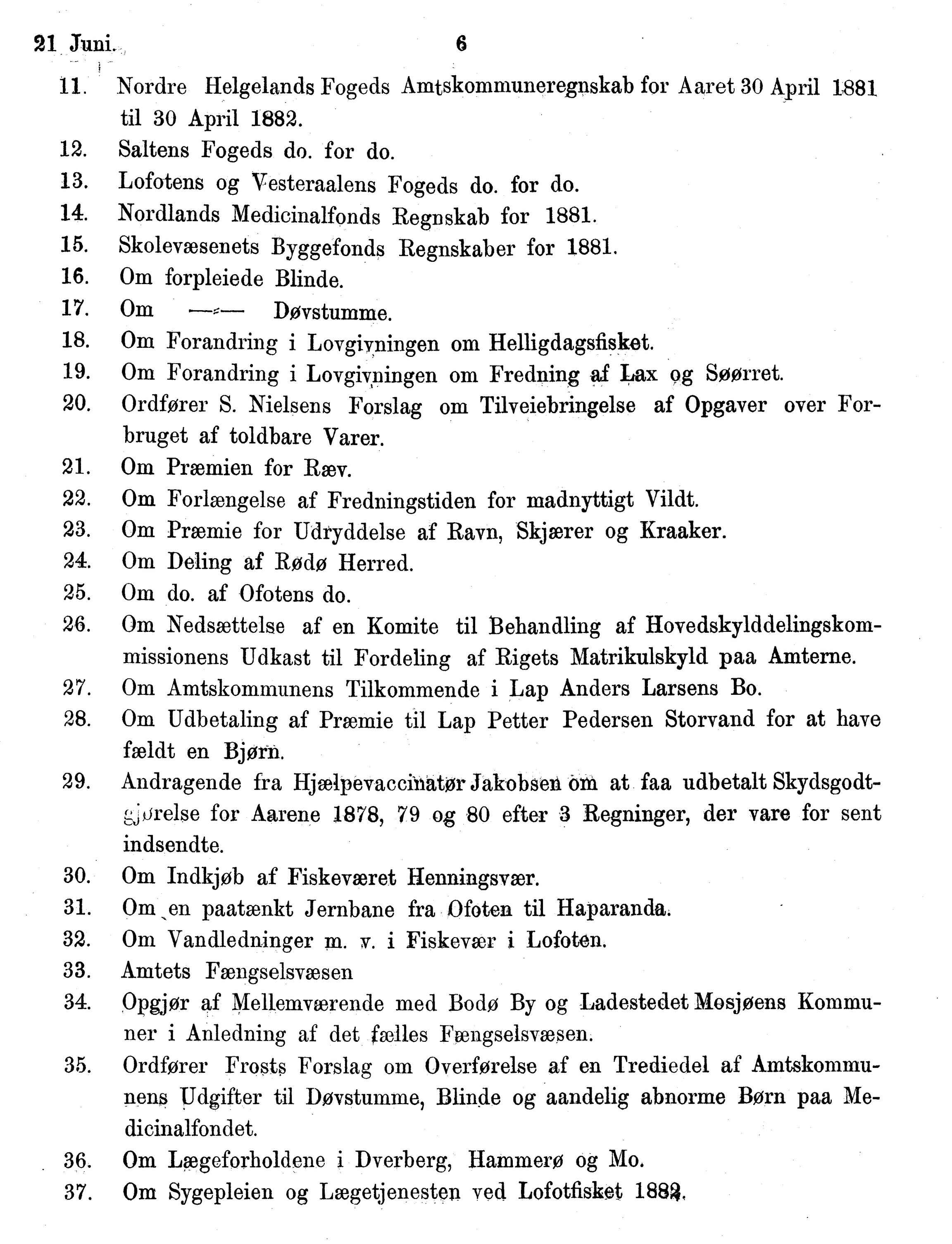 Nordland Fylkeskommune. Fylkestinget, AIN/NFK-17/176/A/Ac/L0014: Fylkestingsforhandlinger 1881-1885, 1881-1885