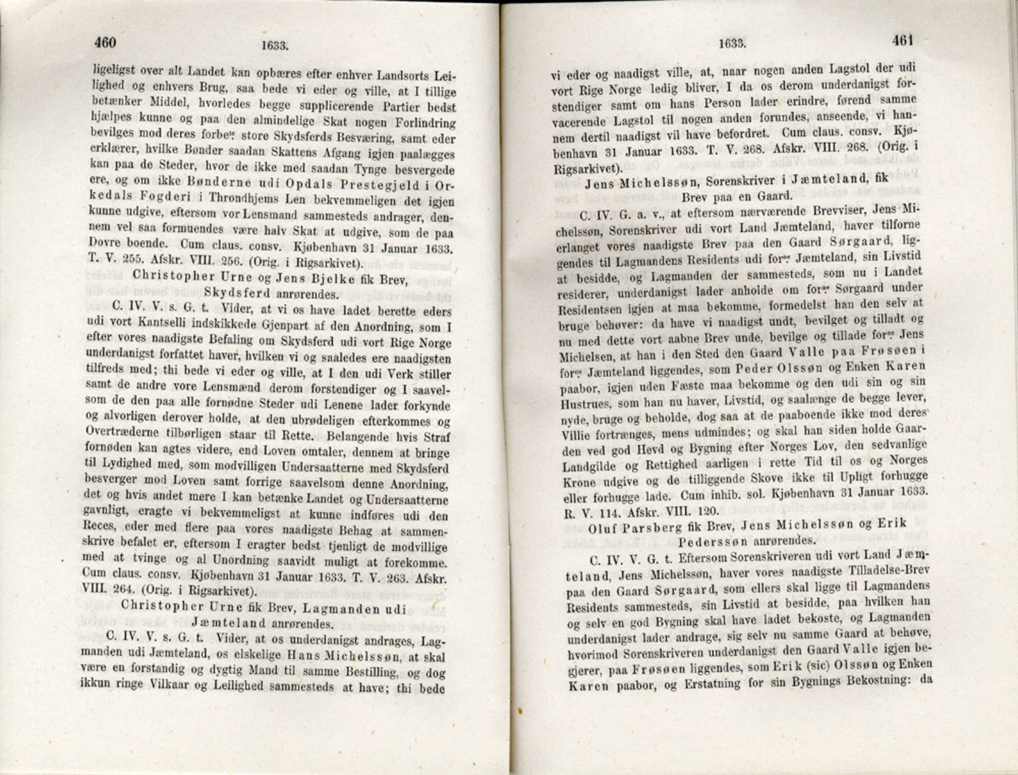 Publikasjoner utgitt av Det Norske Historiske Kildeskriftfond, PUBL/-/-/-: Norske Rigs-Registranter, bind 6, 1628-1634, s. 460-461