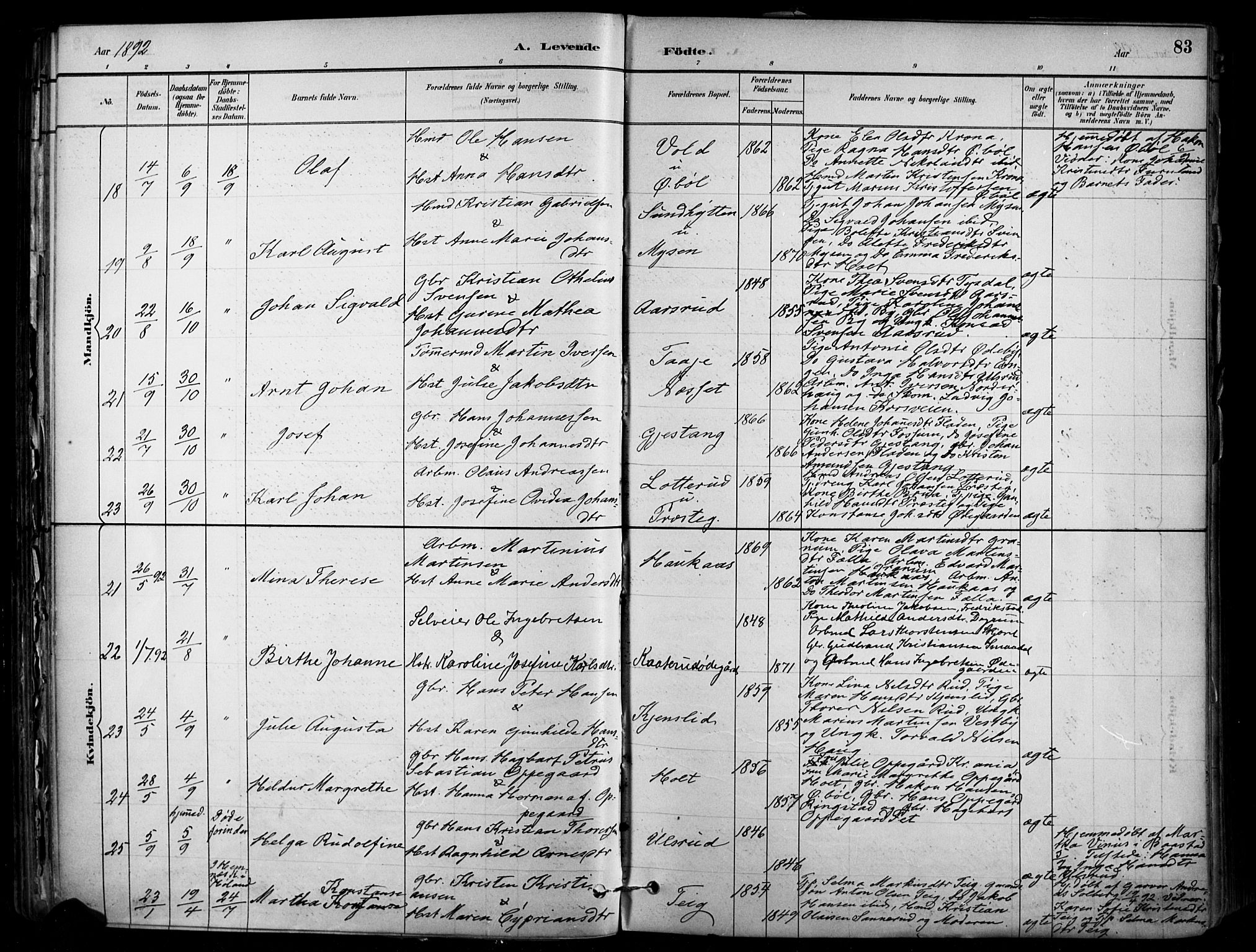 Enebakk prestekontor Kirkebøker, AV/SAO-A-10171c/F/Fa/L0016: Ministerialbok nr. I 16, 1883-1898, s. 83