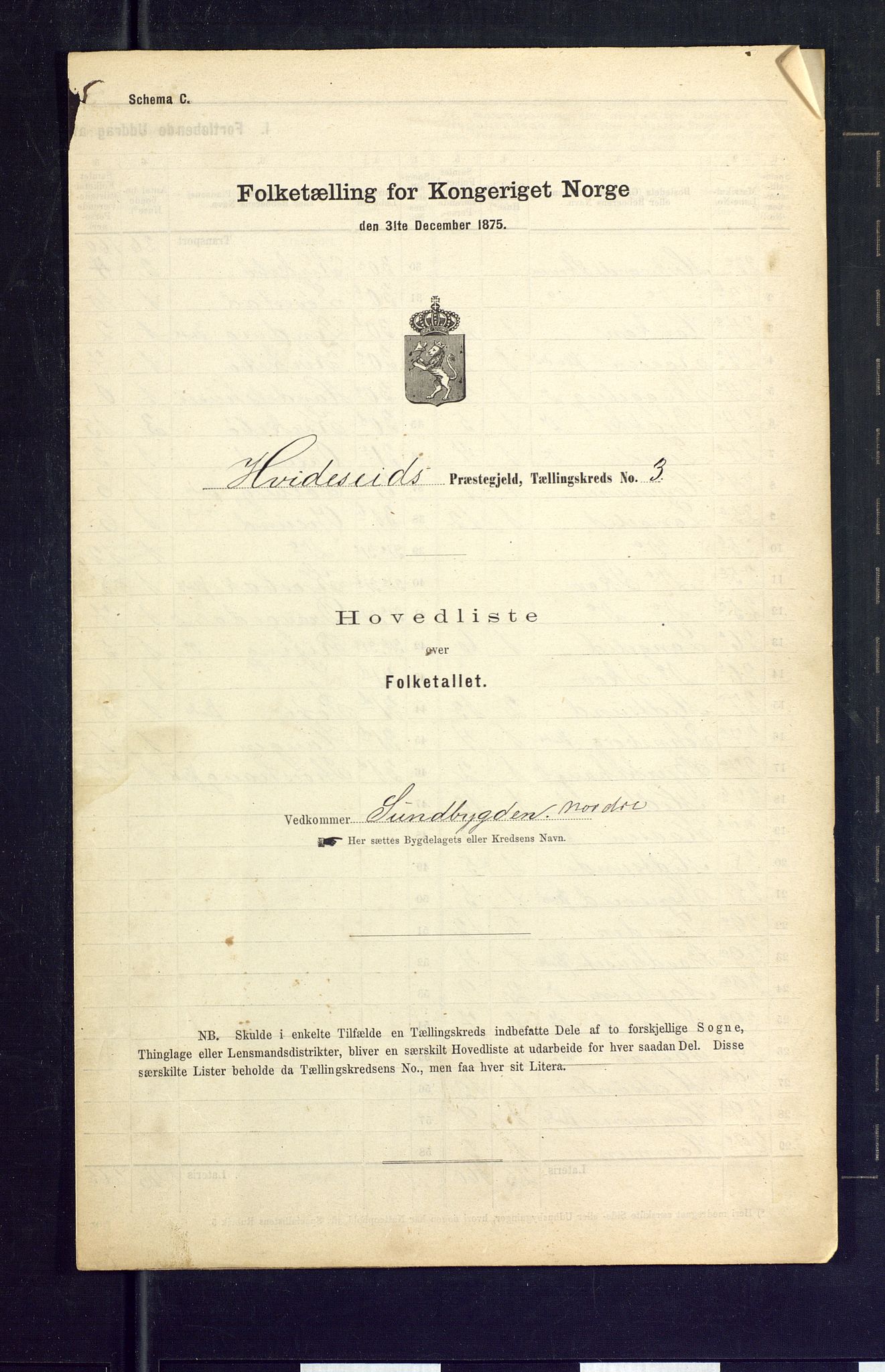 SAKO, Folketelling 1875 for 0829P Kviteseid prestegjeld, 1875, s. 10