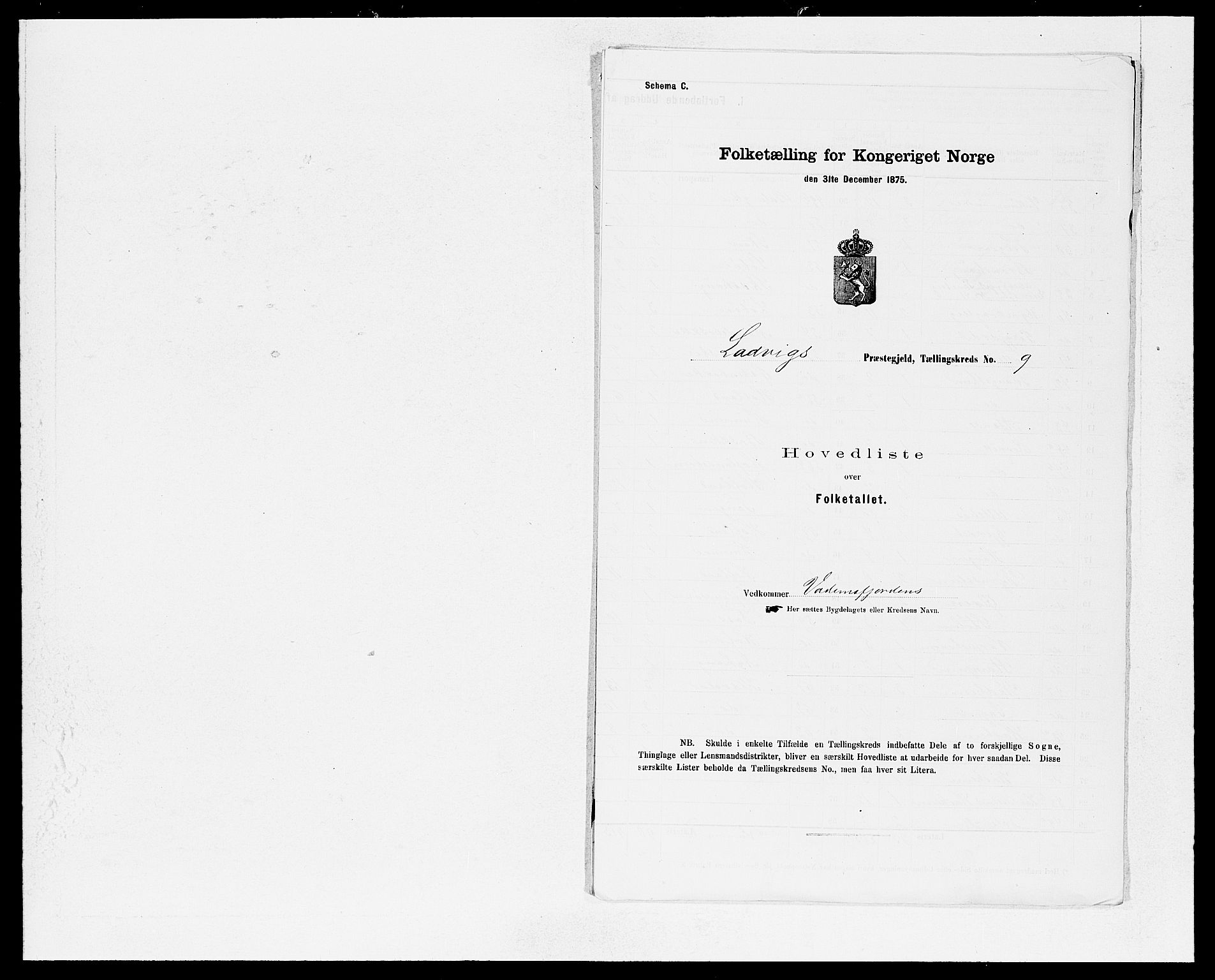 SAB, Folketelling 1875 for 1415P Lavik prestegjeld, 1875, s. 20